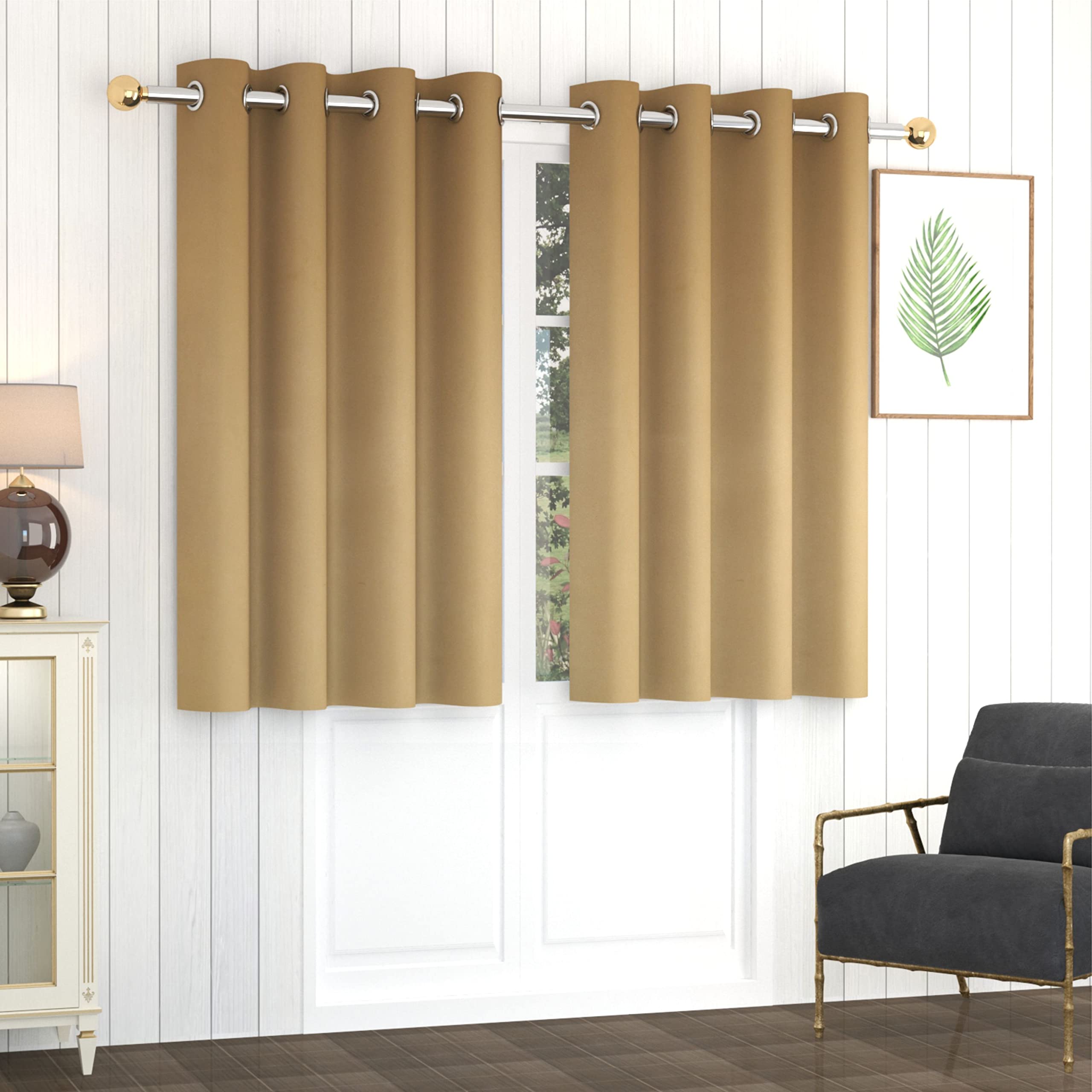 Yellow Weaves Room Darkening Plain Blackout Window Curtains, 5 Feet, Greyish Brown, Pack of 2 (B0C6KKFQ99) Amazon Price History, Amazon Price Tracker
