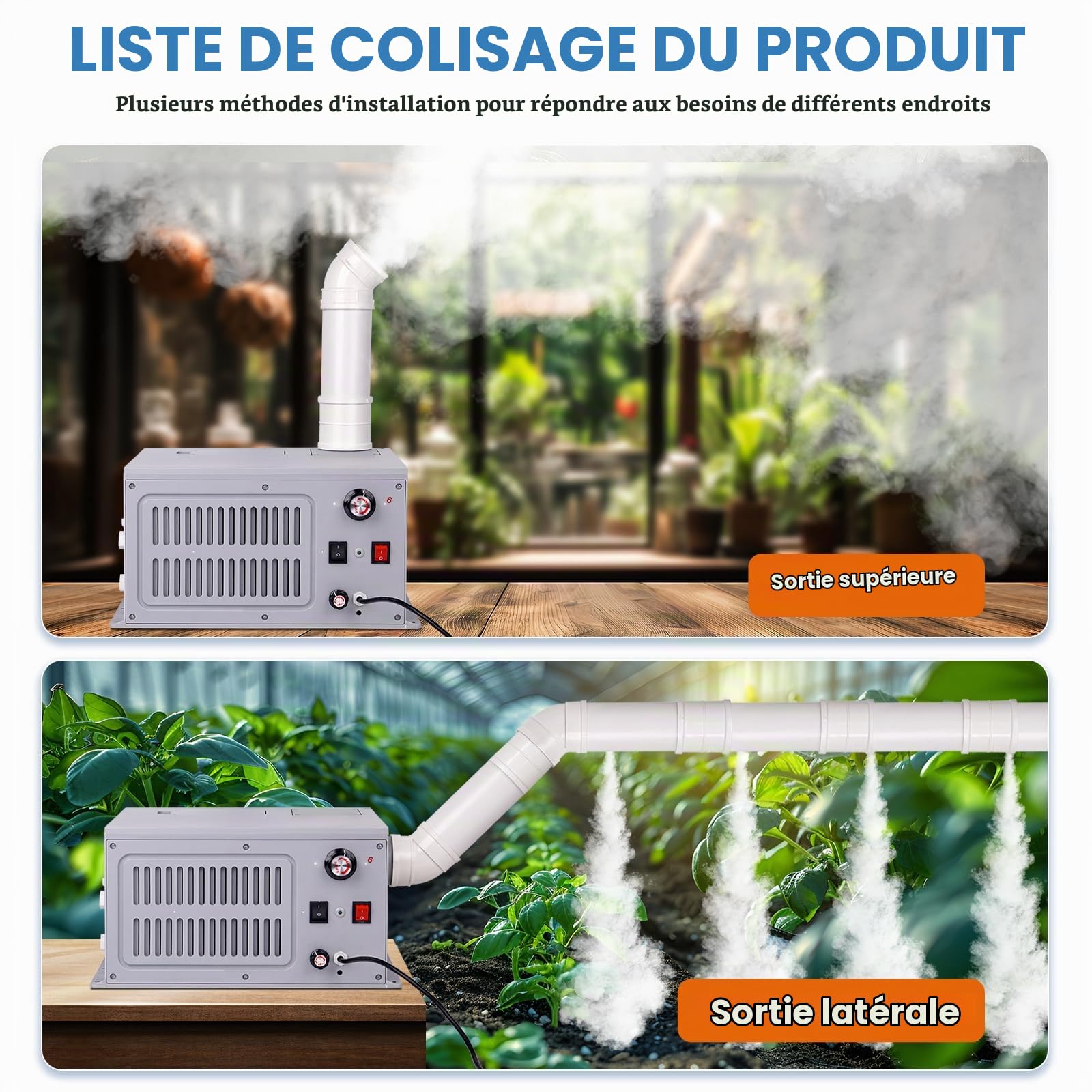 Humidificateur Industriel Brumisateur 9L / H Grand Volume 270M³ / H Humidificateurs à brume fraîche Humidificateur commercial Pour Atelier Supermarché Entrepôt Plante Serre De Légumes