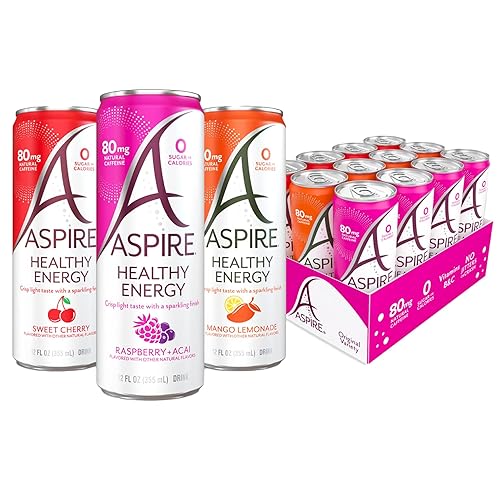 Miniatura 1 de Aspire Healthy Energy el paquete variado original bebida energética sin azúcar latas de 12 onzas 80 mg de cafeína natural cero azúcar bebida con