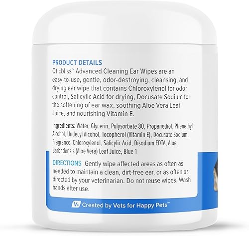 Miniatura 7 de Vetnique Labs Oticbliss - Gotas para los oídos de fuerza veterinaria con MicroSilver BG y toallitas de limpieza avanzadas Oticbliss (100 unidades)