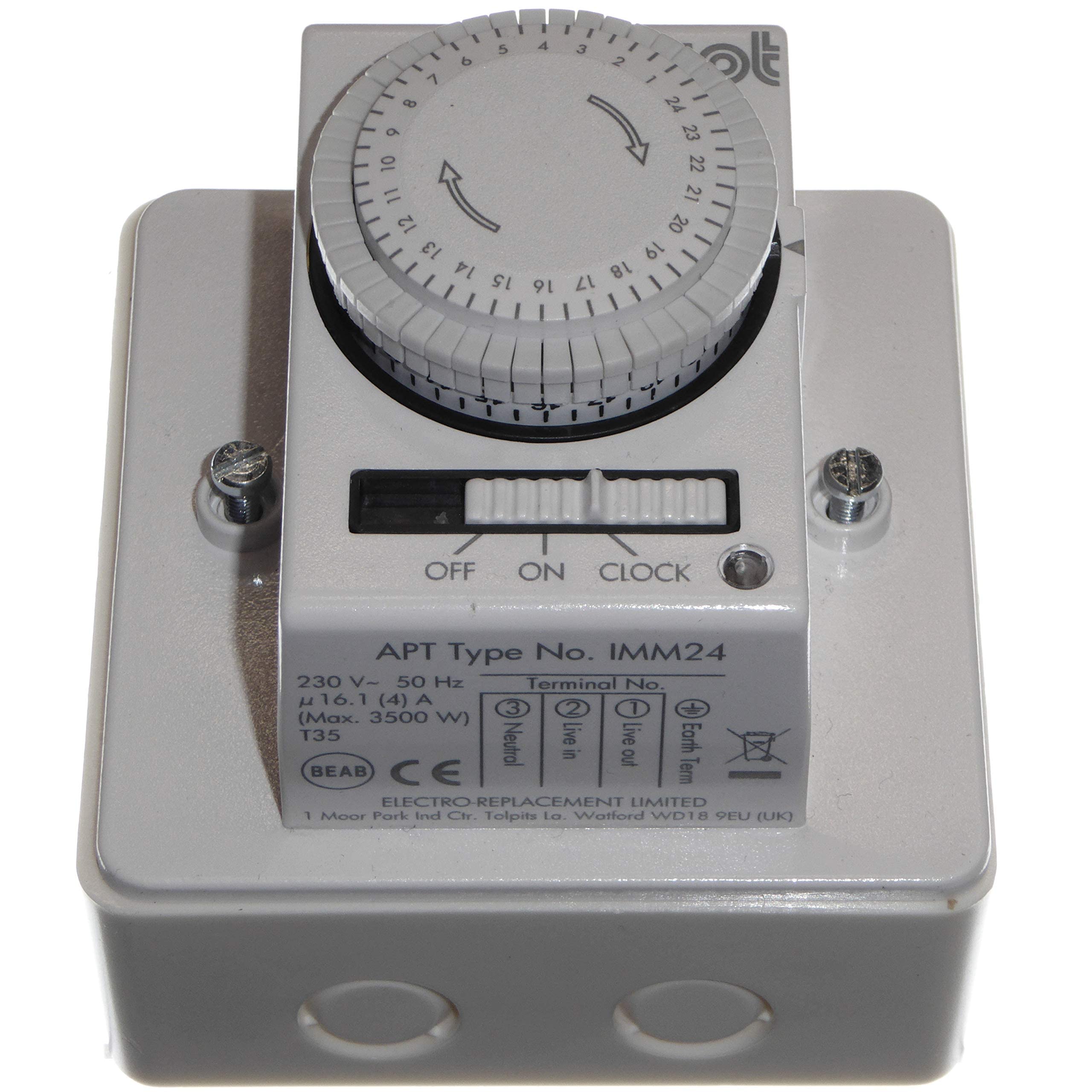 24 Hour Socket Box Mounted Timer - IMM24 : Amazon.co.uk: DIY u0026 Tools