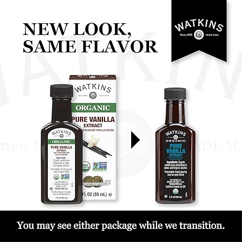 Miniatura 7 de Watkins - Extracto puro de vainilla orgánica, con vainas de vainilla de Madagascar, sin OGM, Kosher, botella de 2 onzas, paquete de 1 unidad