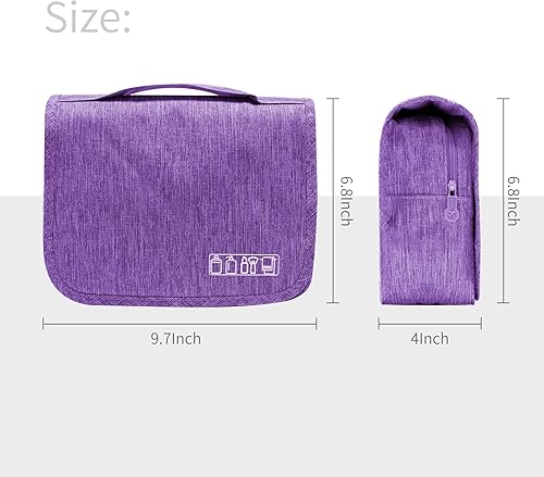 Miniatura 4 de Bolsa de aseo de gran capacidad con gancho para colgar para hombres y mujeres, bolsa de cosméticos de viaje impermeable, bolsa de almacenamiento de