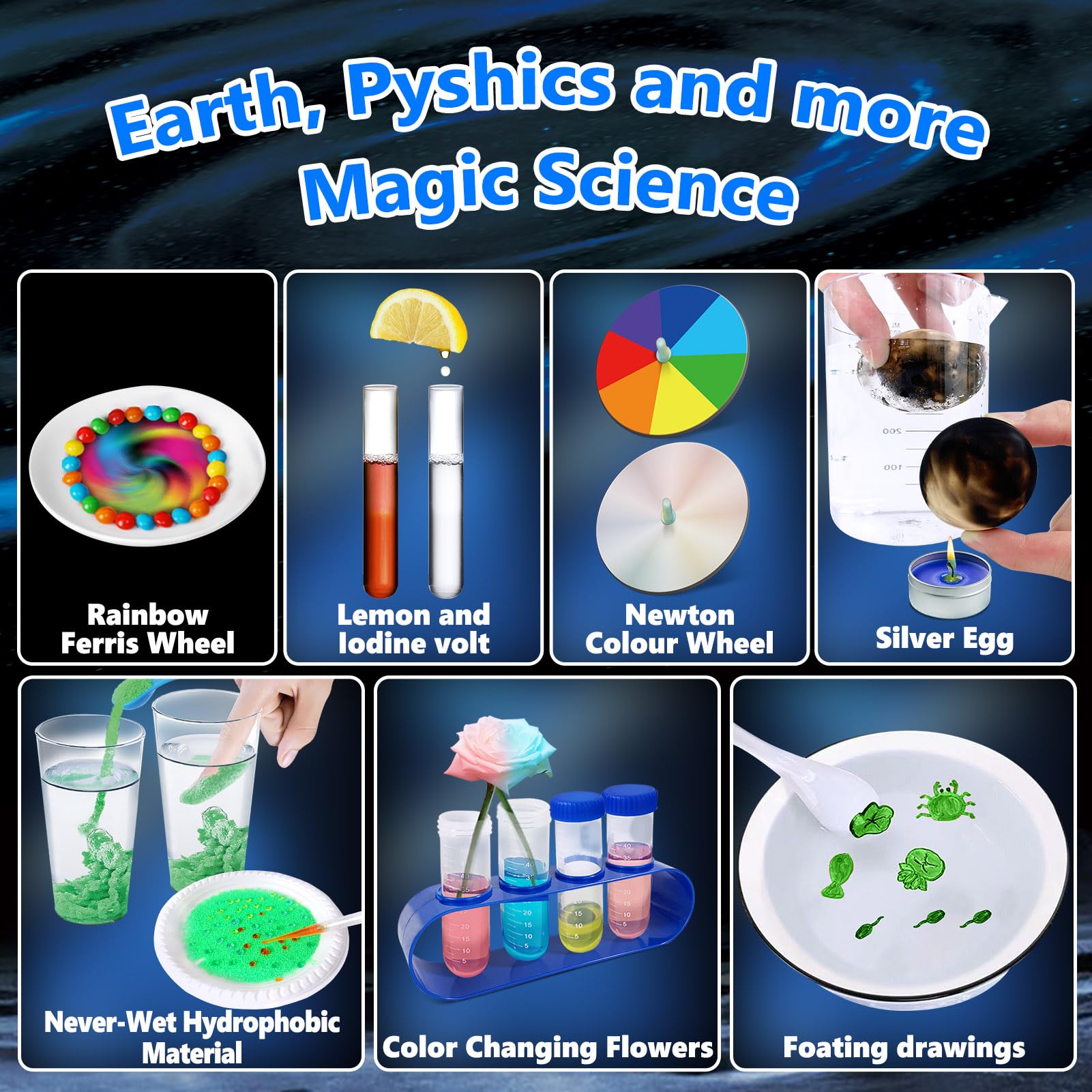 UNGLINGA Kit Científico con 250+ Experimentos para Niños, Kit de Ciencias Juego de Química Laboratorio Set, Volcán, Juguete CTIM Educativo Ideas de Regalo de Cumpleaños