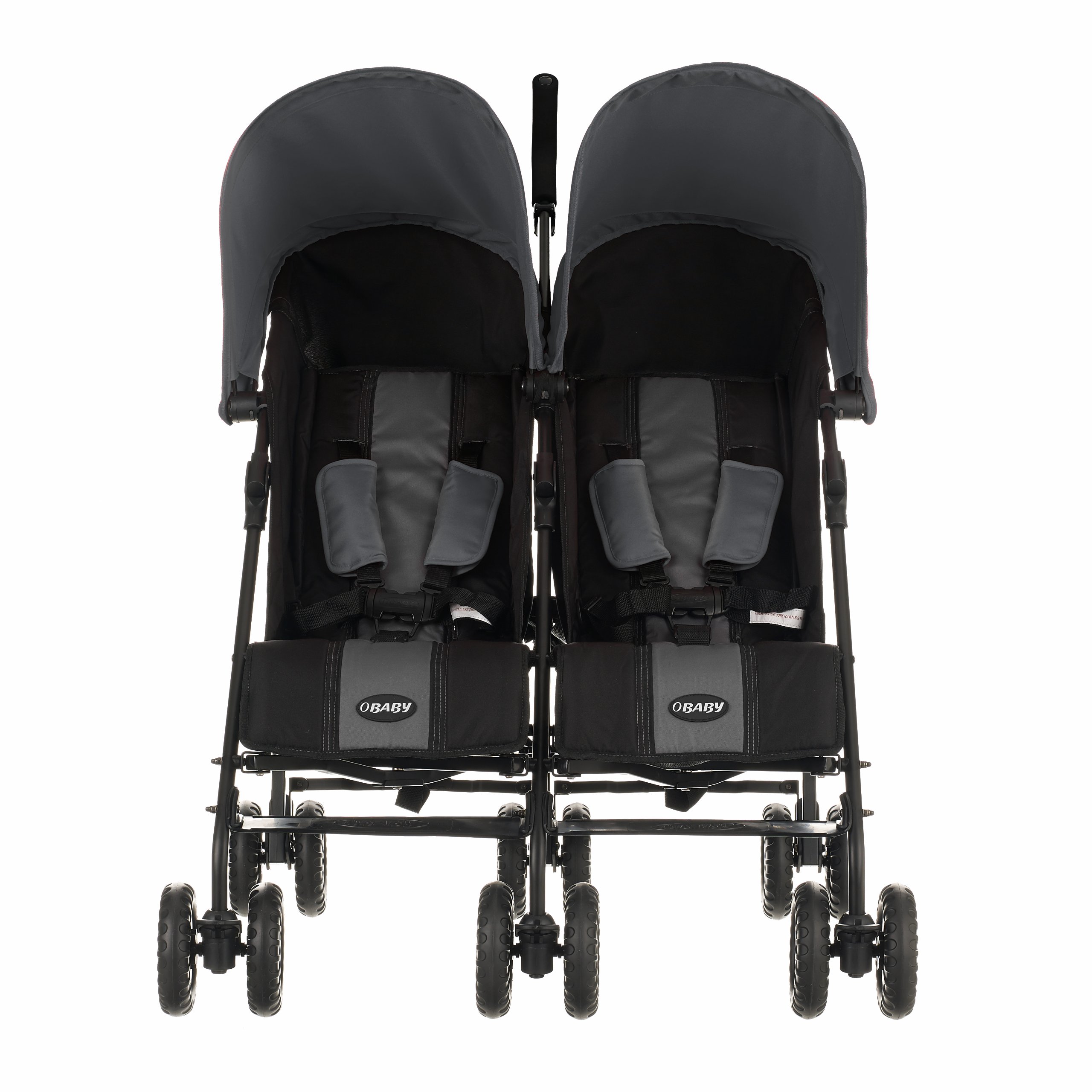 Passeggino doppio Obaby Apollo nero e grigio