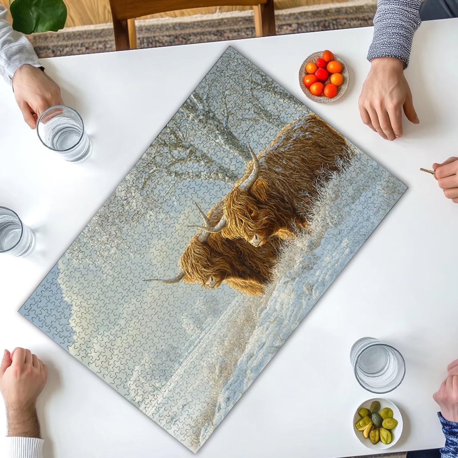 Puzzle 1500 Piezas, Puzzle Highland Cow con Caja para Adultos, DIY Animal Rompecabezas Madera para Adultos, 1500 Piezas Rompecabezas Desafiante, para Decoracion Hogar, Regalo Mujer/Hombres, -1070