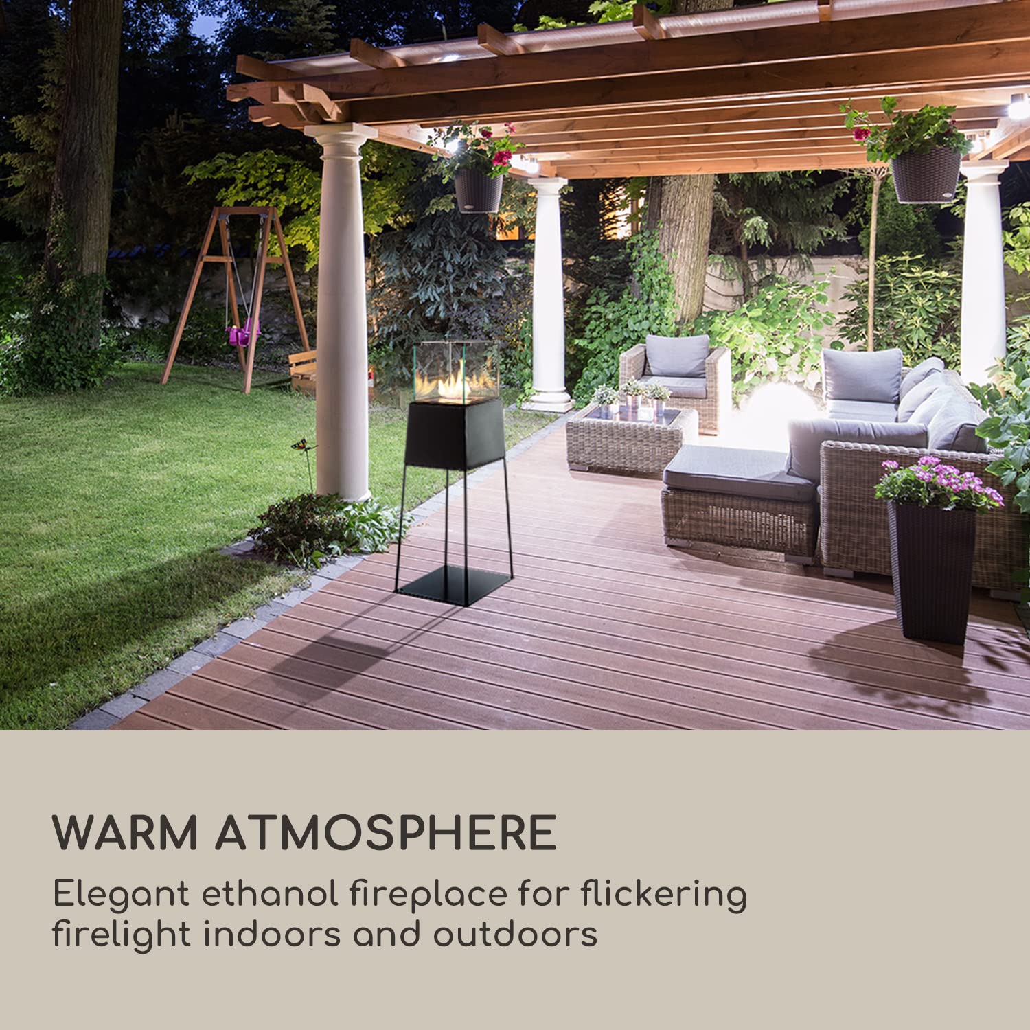 Brûleur à Bioéthanol - Acier Inoxydable - Pour Terrasse, Jardin, Intérieur - Flamme Propre - Avec Pince Et Laine De Verre - 9