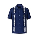 Mens Snap Shirts Casual Guayabera Shirts Short Sleeve