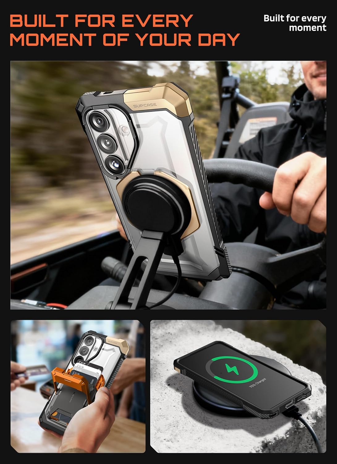 SUPCASE for Samsung Galaxy S26 Case with Kickstand (Unicorn Beetle Grip), [Wireless Charging Compatible] [Military-Grade Protection] Heavy-Duty Magnetic Phone Case for Samsung S26 6.3 Inch, Desert