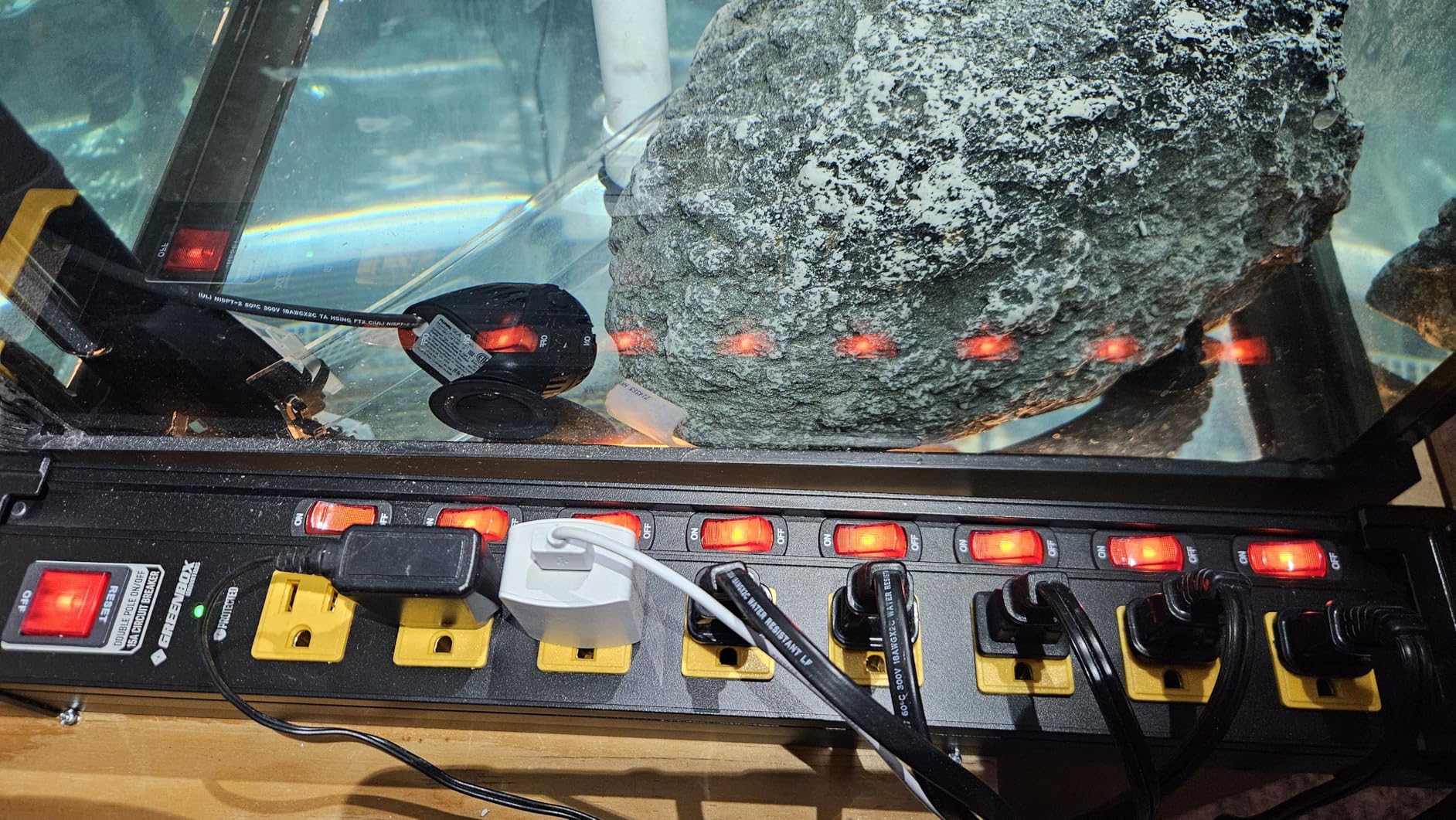 Flat plug and cord management on Green Box strip