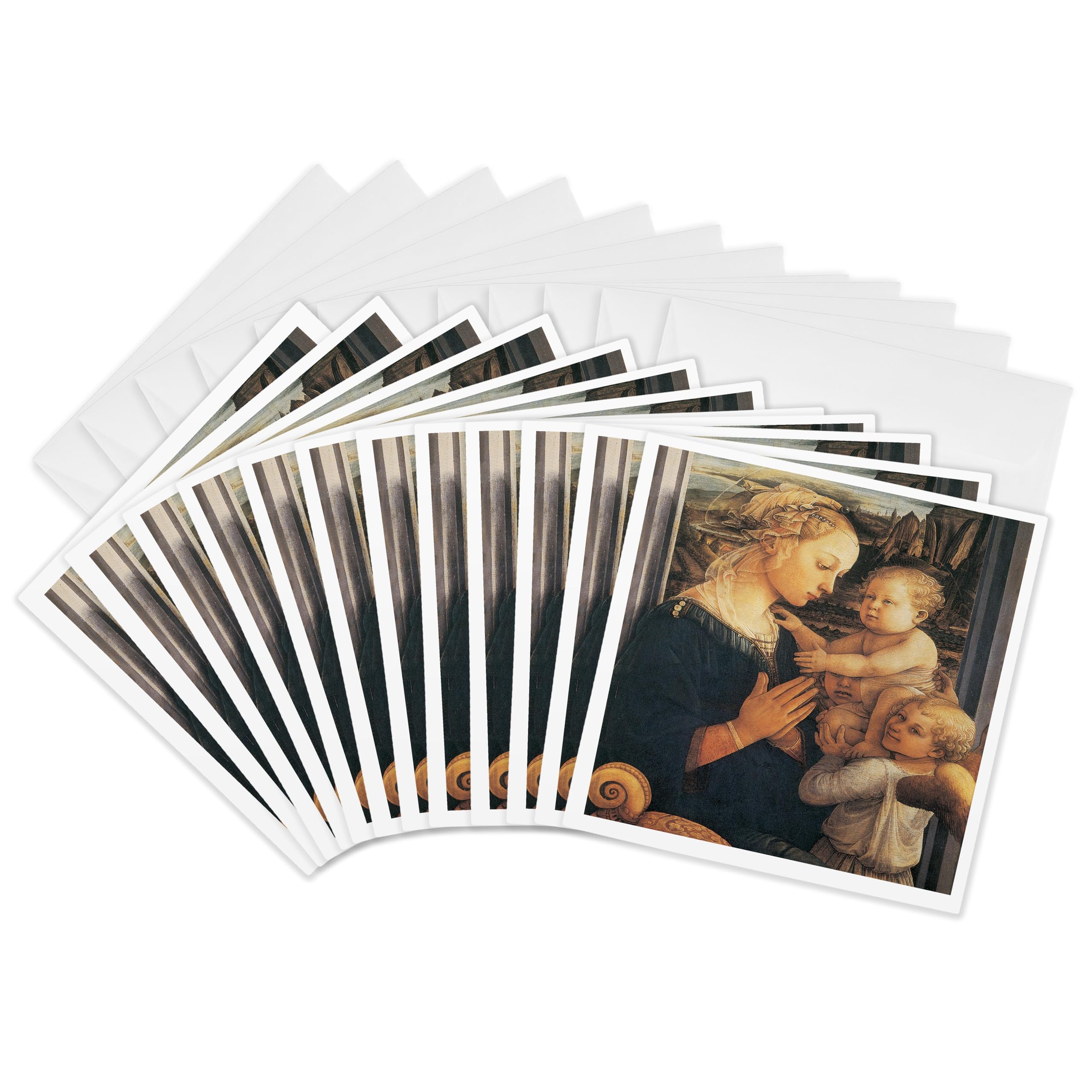 3dRose Madonna and Child by Fra Filippo Lippi - Greeting Cards, 6 x 6 inches, set of 12 (gc_127076_2)