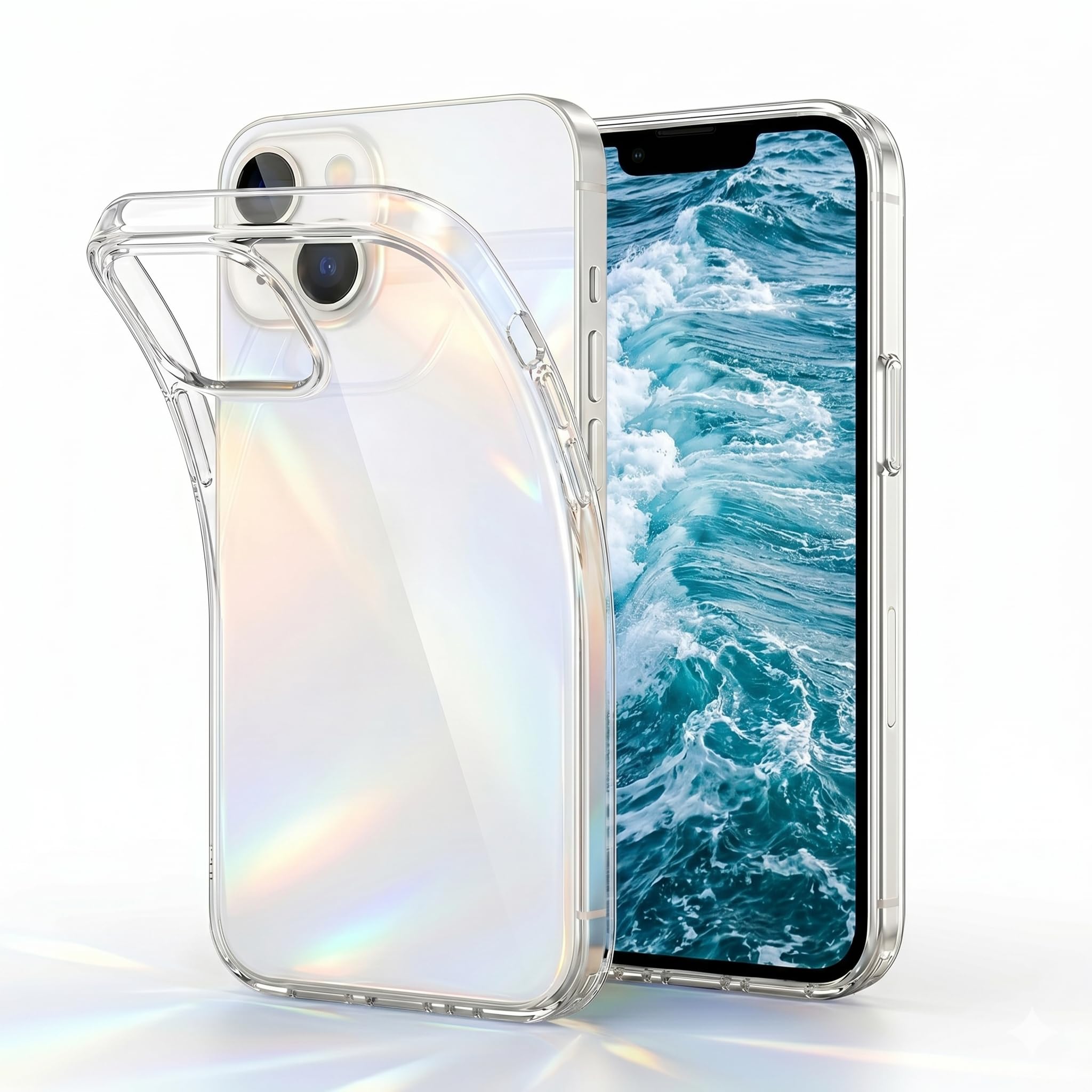 Fundas transparentes delgadas compatibles con iPhone 14, fundas de silicona TPU transparente antiamarilleamiento, fundas ultrafinas transparentes para teléfono con protección de cámara y carga