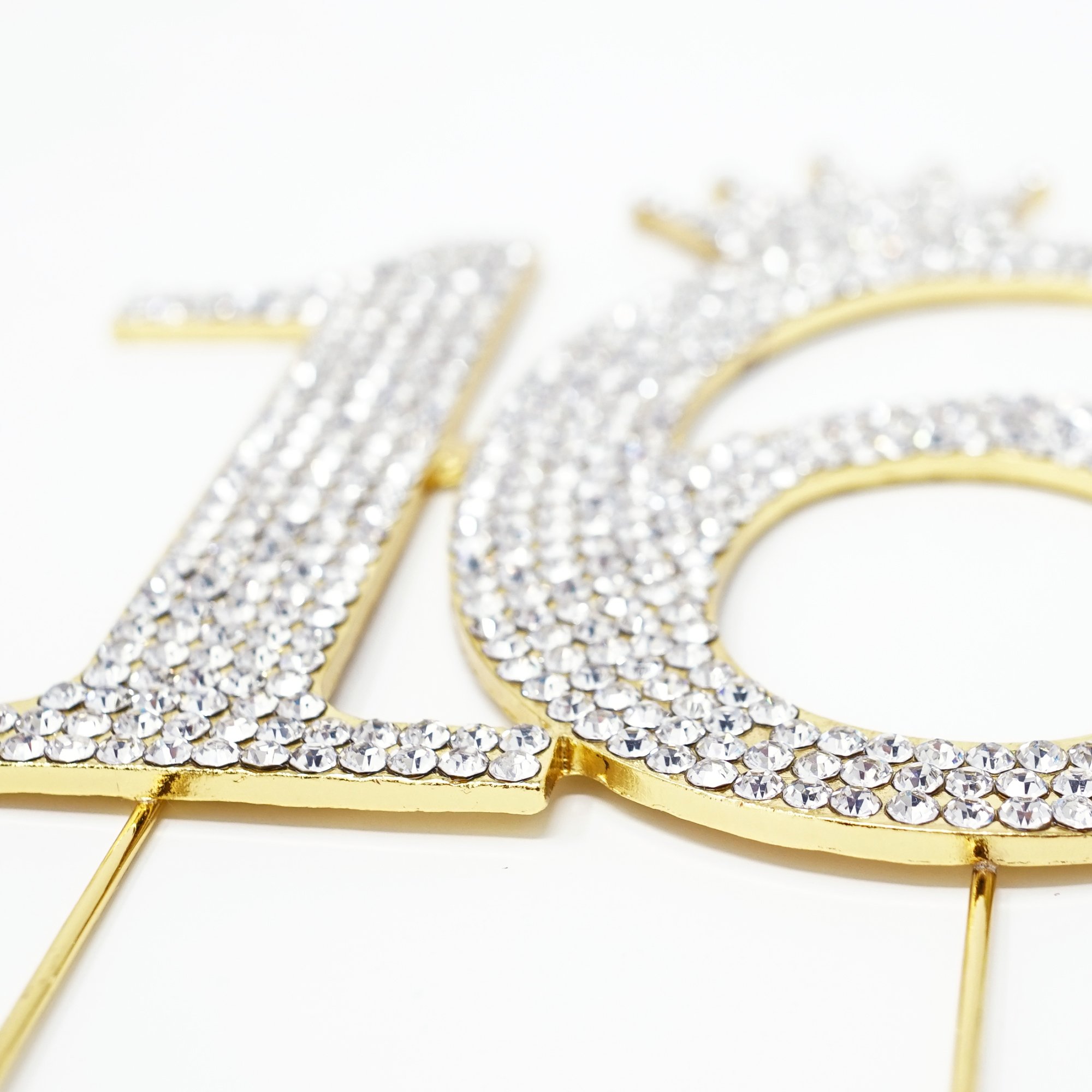 Rhinestone Number 16 With Crown Cake Topper Sparkly Number 16 Cake ...
