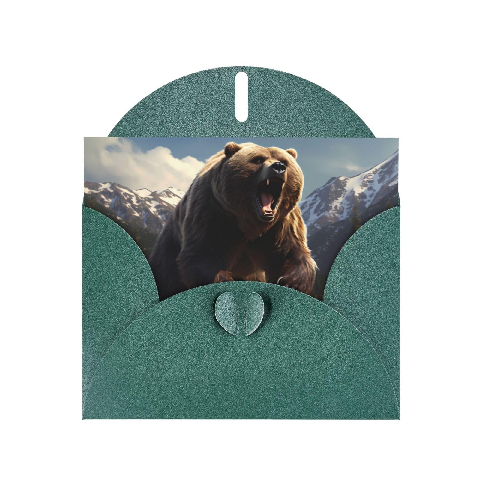 NIQUEA.D Biglietto Di Auguri Di Compleanno – Orso Con Striscione “Have A Great Day!” – 12,7x17,8 Cm Con Busta