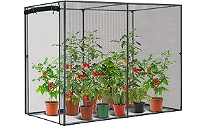 Ohuhu Sturdy 6.6ft Plant Protection Cage with Zippered Door for Gardening Success