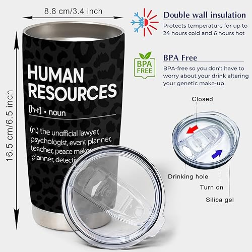 Miniatura 3 de Dokazu Regalos divertidos de recursos humanos, regalo para compañeros de trabajo, vaso de definición de sustantivo de recursos humanos, regalos de