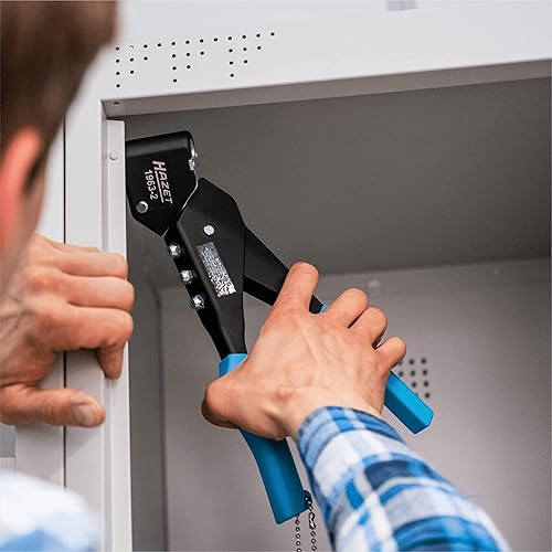 Miniatura 5 de HAZET Remachadora manual 1963-2  Herramienta óptima para remaches ciegos, para remachar metal, aluminio, plástico y cuero, cabezal de remache