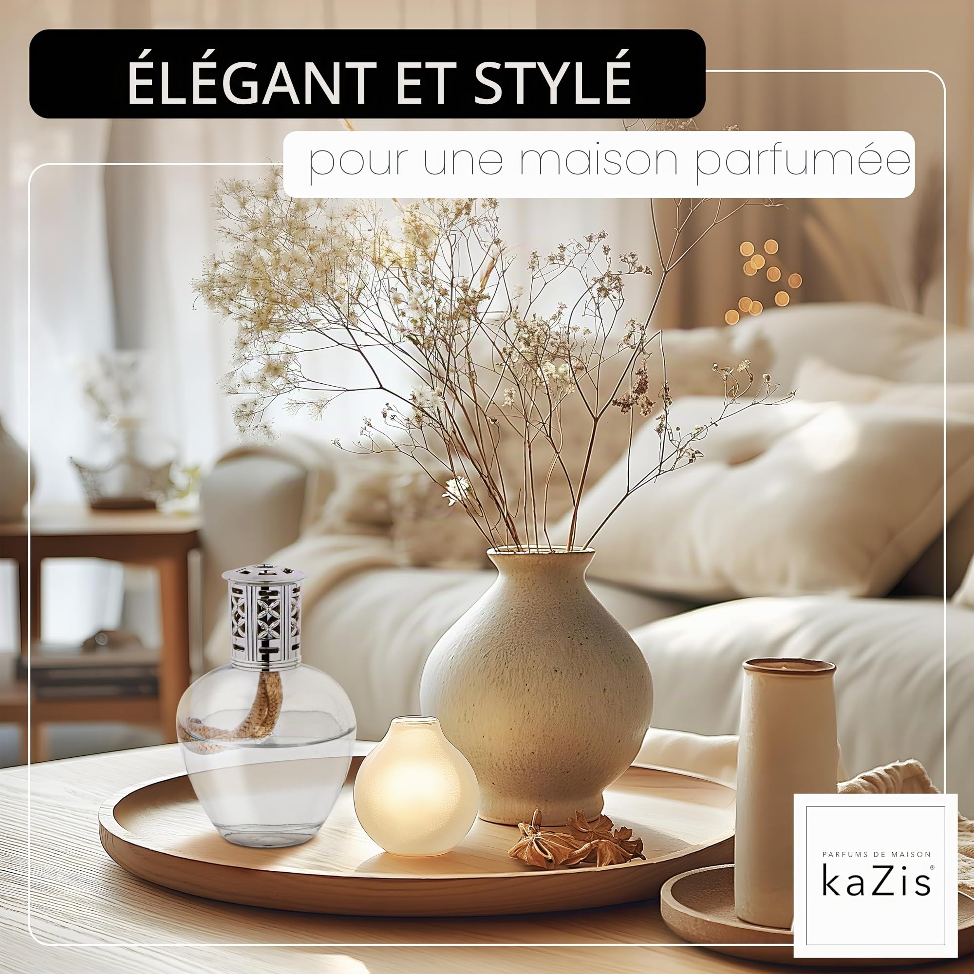 KAZIS® I Lampe catalytique Victoria I Lampe à parfum I Transparent