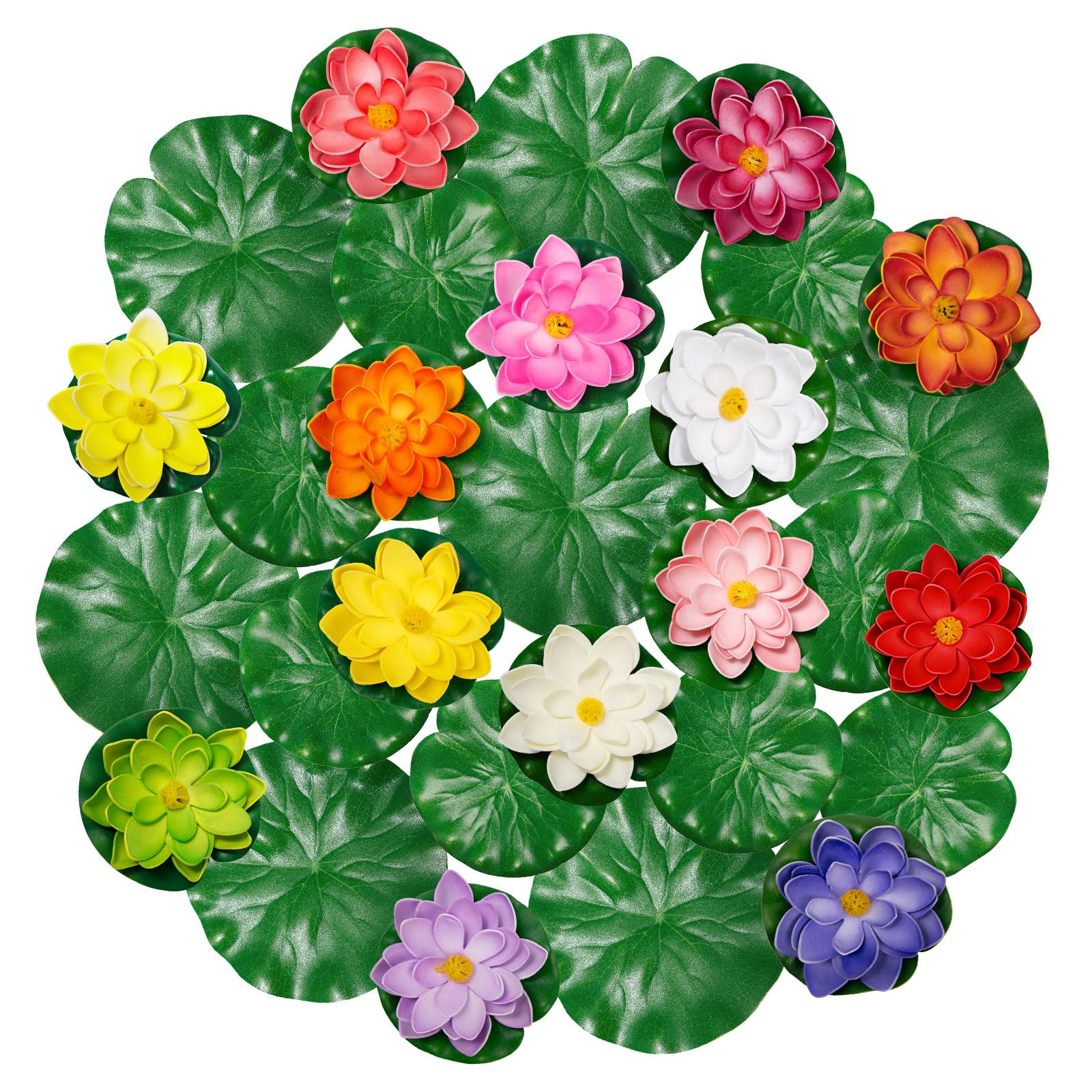 Sixfolo 28 Pcs Artificial Lotus Flowers for Pond Decoration,10cm