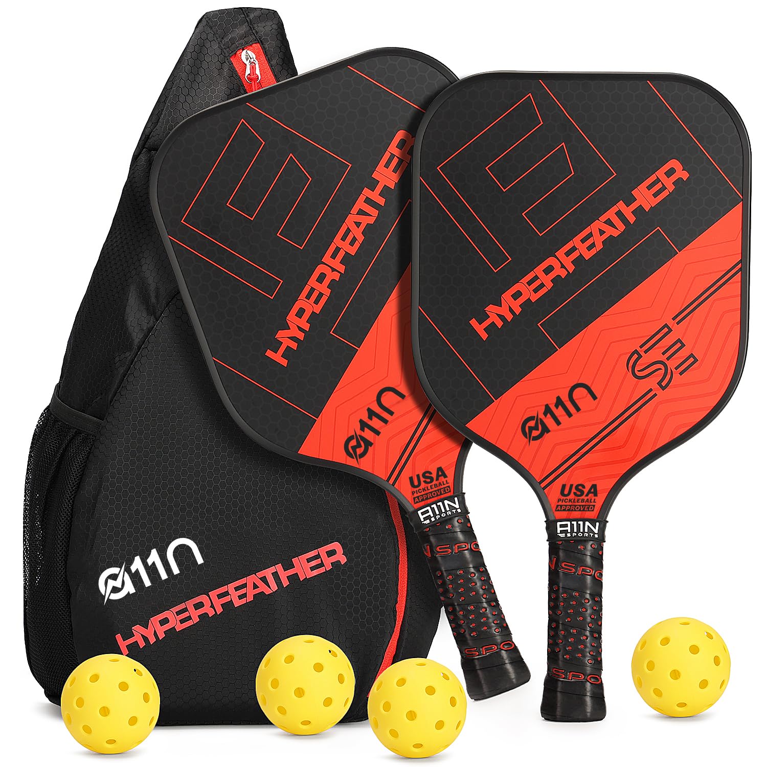 Lot de 12 balles de pickleball | Approuvé par l'USAPA pour le jeu de tournoi sanctionné | 40 trous et spécialement conçu pour les terrains extérieurs, jaune (lot de 12, jaune