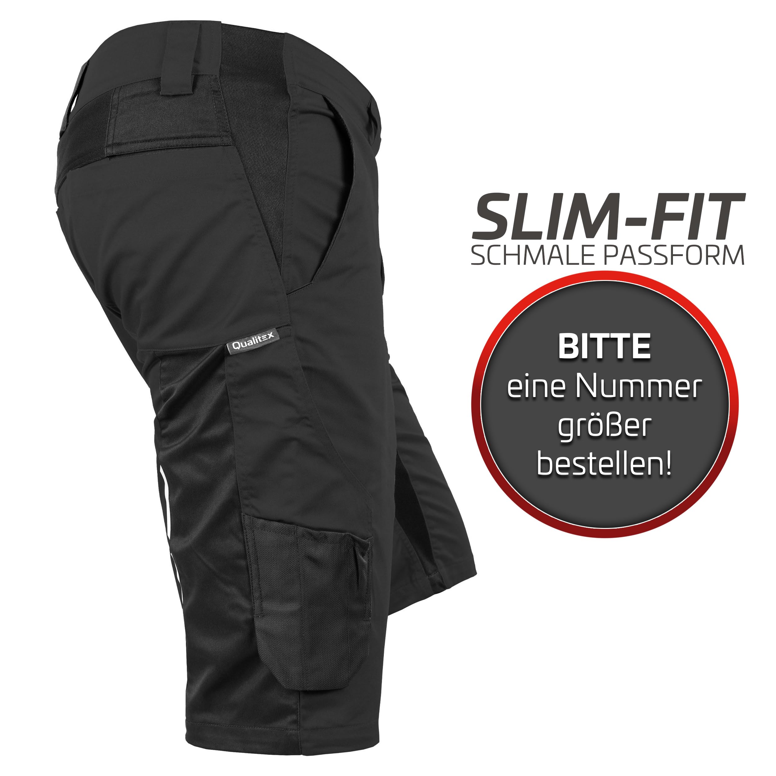 Qualitex iND Cargo Shorts Stretch Flex Arbeitsshorts Arbeitshose Workwear Herren Premium