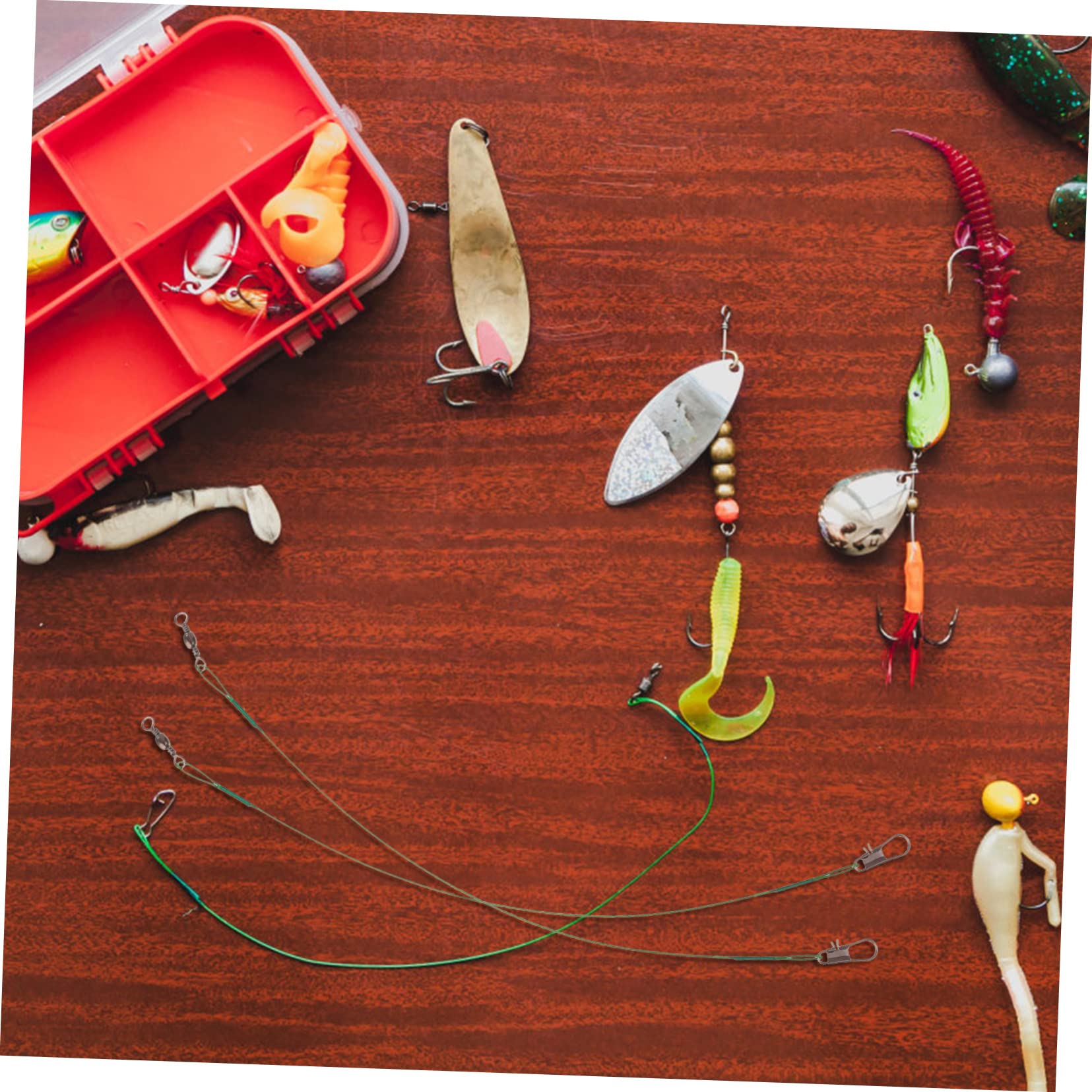 BESPORTBLE 4sets Saltwater Fishing Leaders Wire Leaders Swivels Snap Leading Rope 30pcs*4