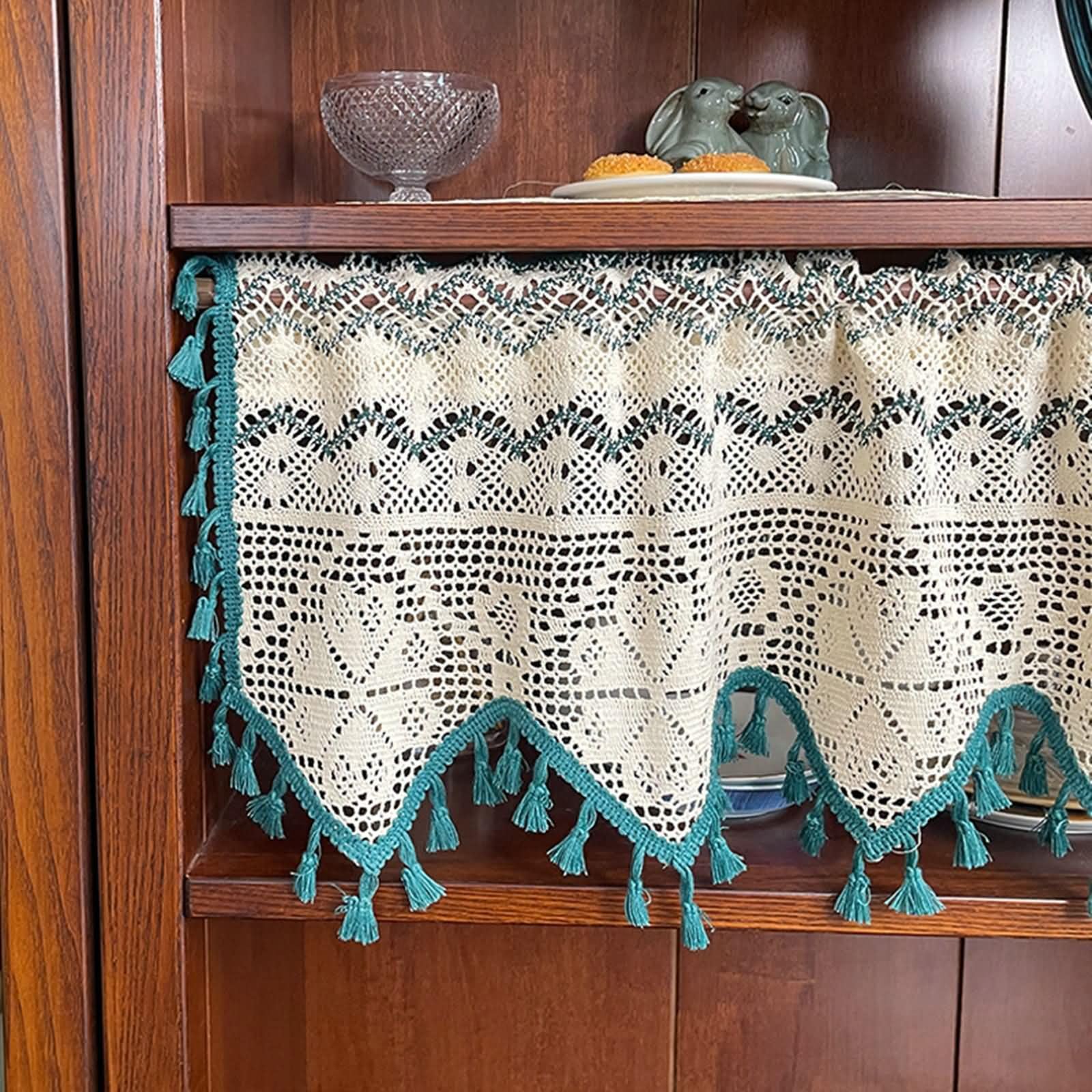 Tenda corta per finestra del bagno, larghezza 120 cm, tasca per asta, 1 pezzo