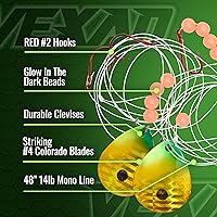 Vista 3 de Vexan Glow Walleye Spinner Rig - Worm & Crawler Harnesses for Live Bait Fishing