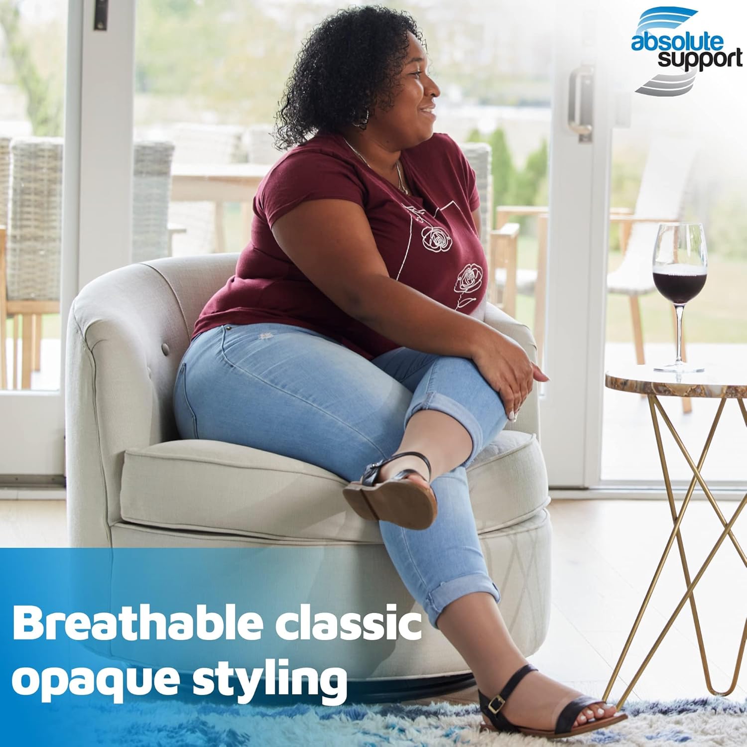 ABSOLUTE SUPPORT (3 Pairs) Opaque Compression Stockings with Open Toe for Women and Men 20-30mmHg | For Swelling, Diabetic, Lymphedema and Pain Relief - Beige, Small - A511BE1-3 - Image 6