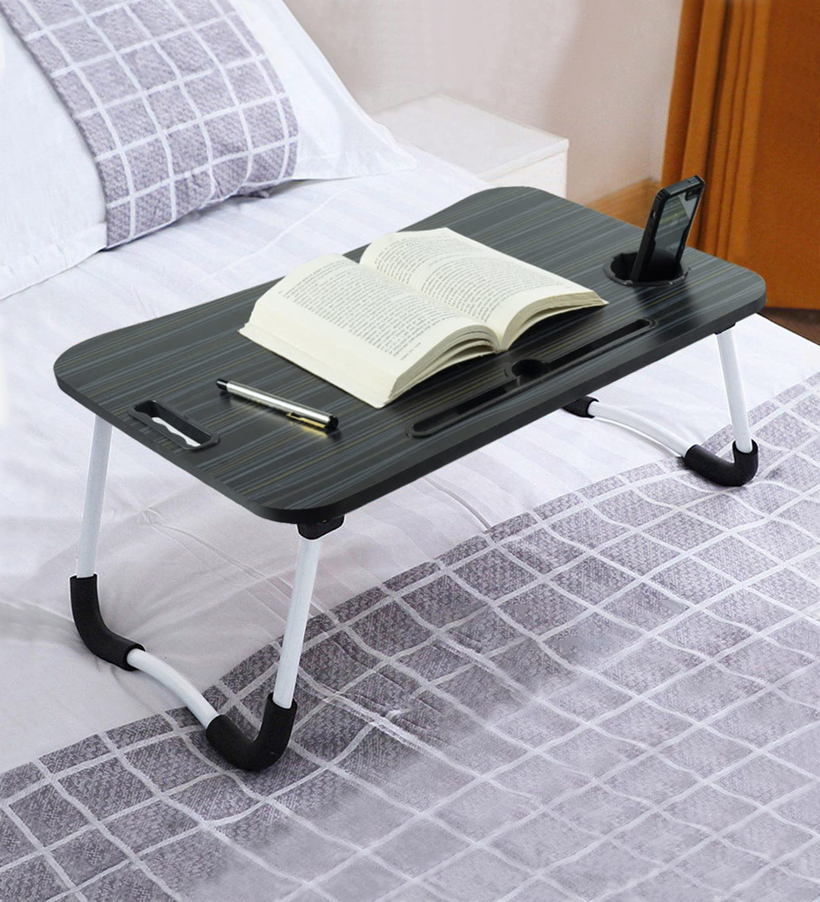 VPLANET® Multi-Purpose Foldable, Portable Laptop Table with Cup Holder and Carry Grip (Lapdesk, Black) (B0BXH85YMV) Amazon Price History, Amazon Price Tracker