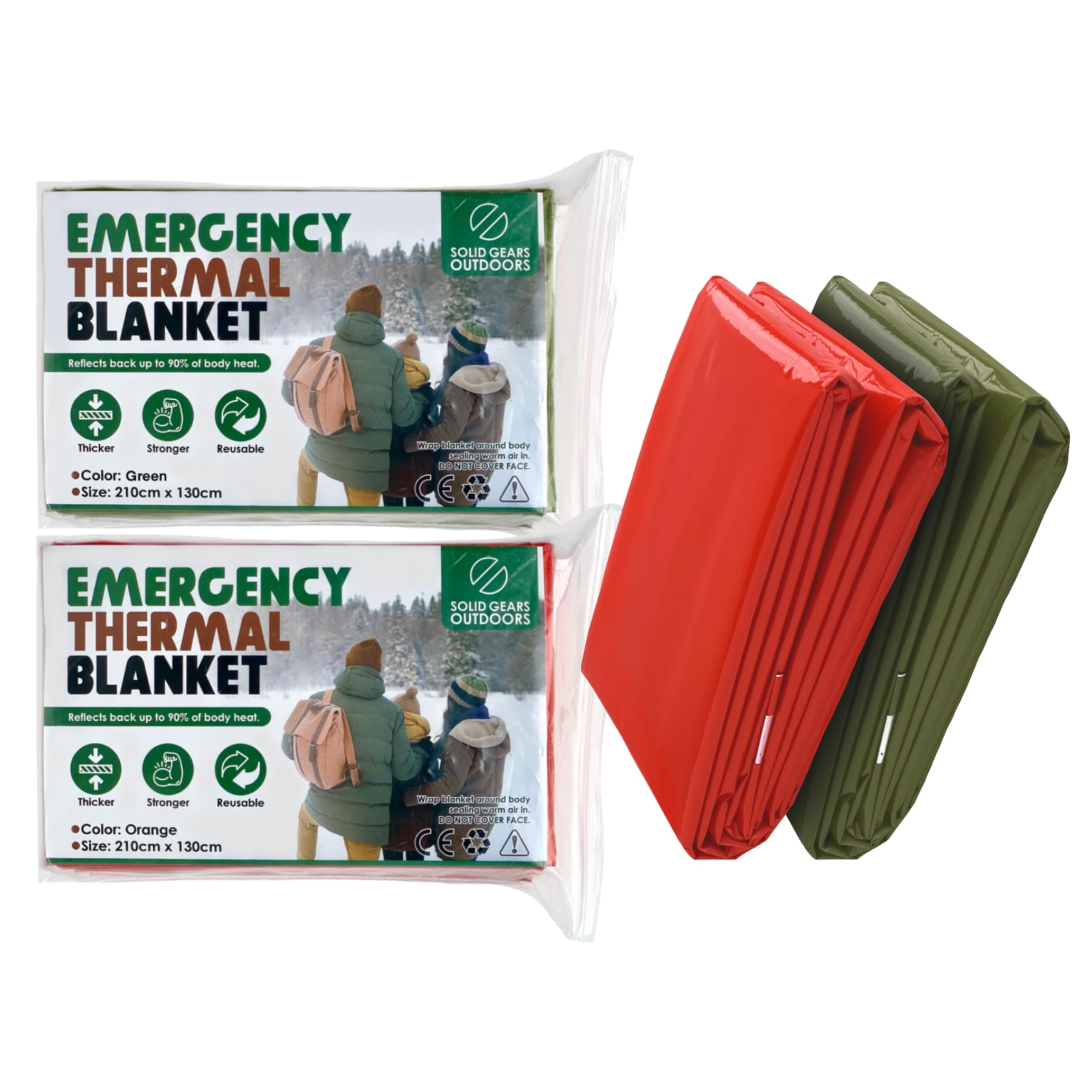 Couverture De Survie Efficace 4 Couvertures De Survie Réutilisables NHQZ - 210x160 Cm - Imperméable, Coupe-Vent, Indéchirable - Pour Randonnée, Urgence Couverture Thermique