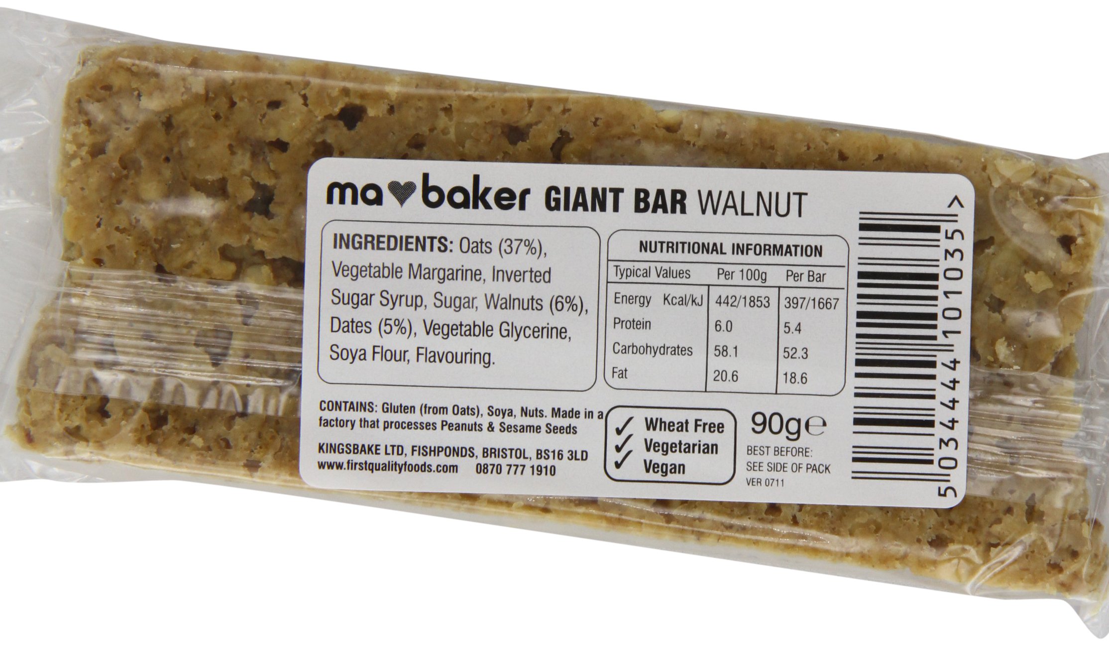 Ma Baker Ogromny batonik orzechowy 90 g (20 szt.)