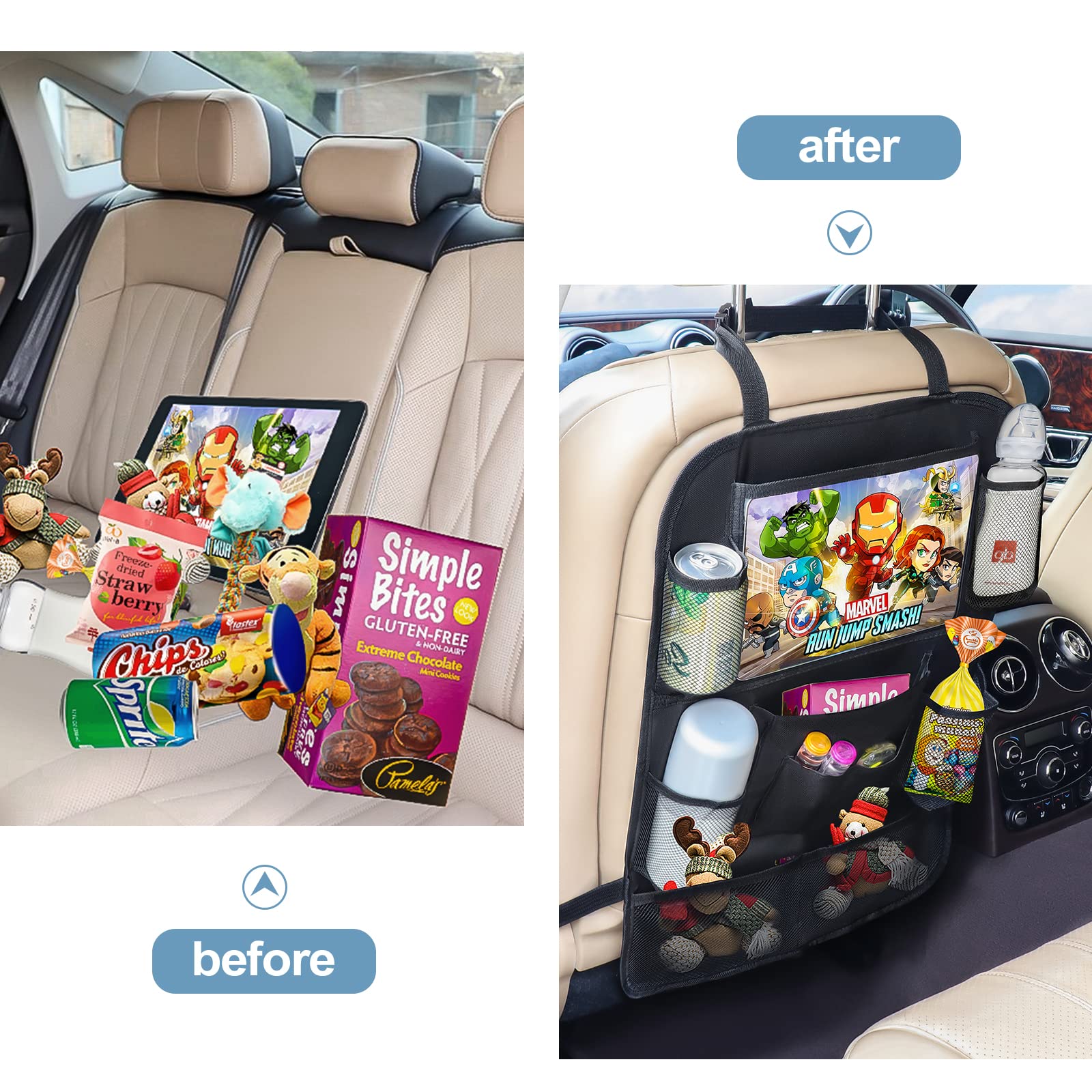 Organizer Sedile Auto 2 Pezzi - Porta Tablet E Oggetti Per Bambini - Foto 2