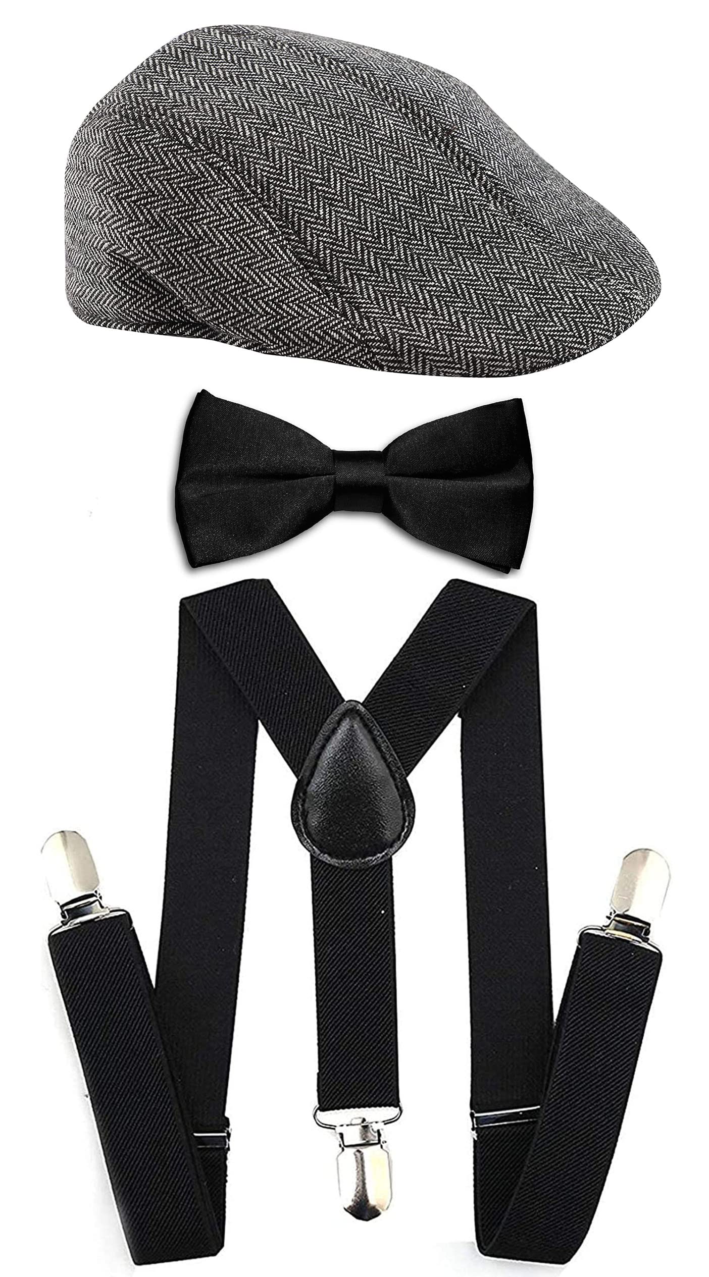 rr design Suspender and Neck Bow Tie Set with Irish/Golf Flat Cap for Men-picture-45