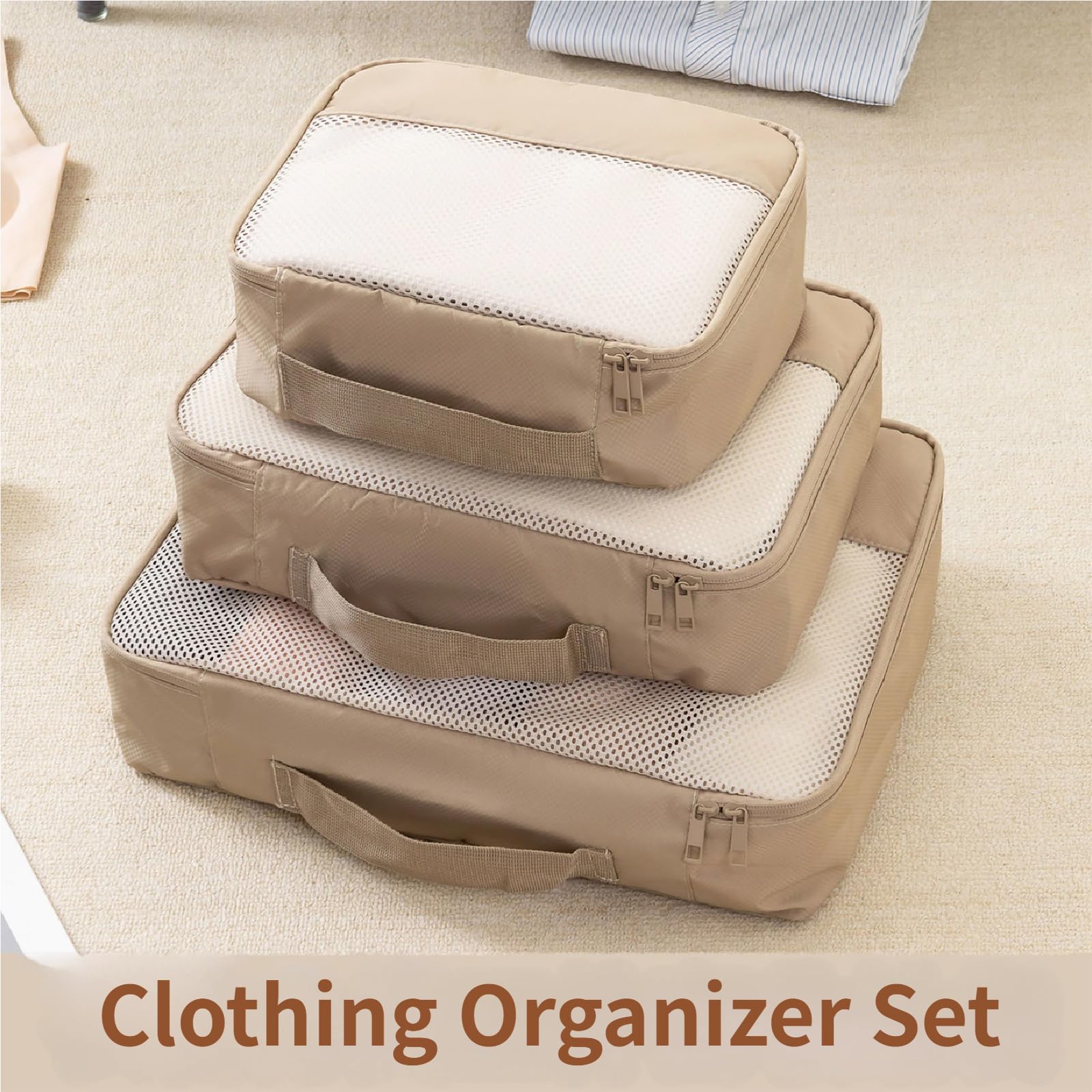 3 Borse Organizer Impermeabili per Attrezzatura da Viaggio Borse portaoggetti in Poliestere con Fodera in Nylon 420D Set Borse portaoggetti da Viaggio
