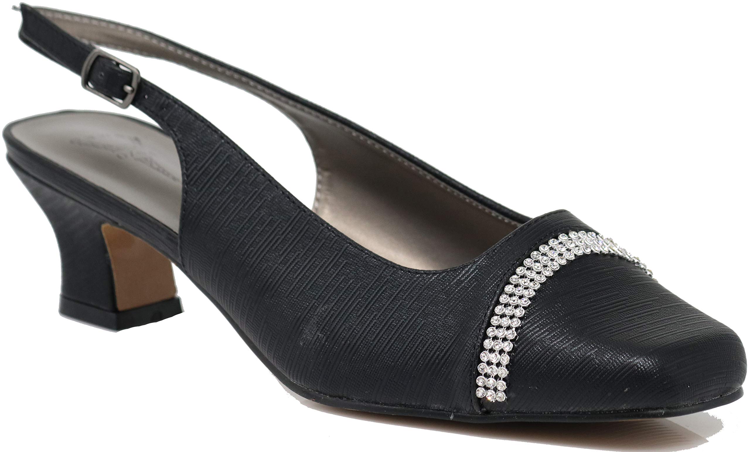 Enzo Romeo Antica02 Women's Wide Width Sling Back Low Heeled Pumps Sandals Shoes