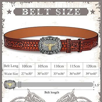 Amazon | Btilasif ロングホーンブルベルトバックル メンズ ウエスタン