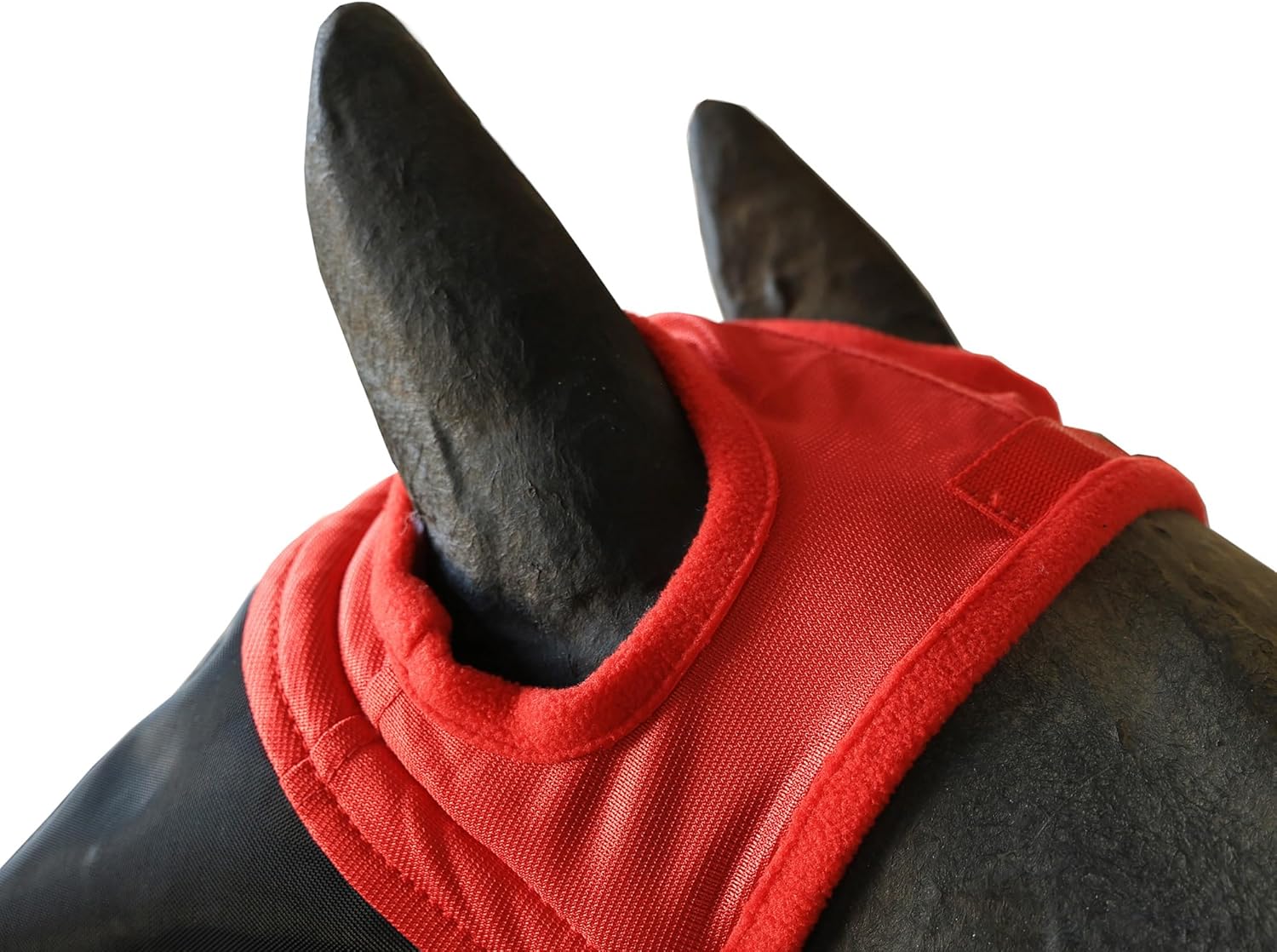 T TEKE Fine Mesh Horse Fly Mask w/Ears & Nose, UV Blocking 3D Eye Visor with Extra Fleece Cushioned Forehead, Protection from Insect Pests