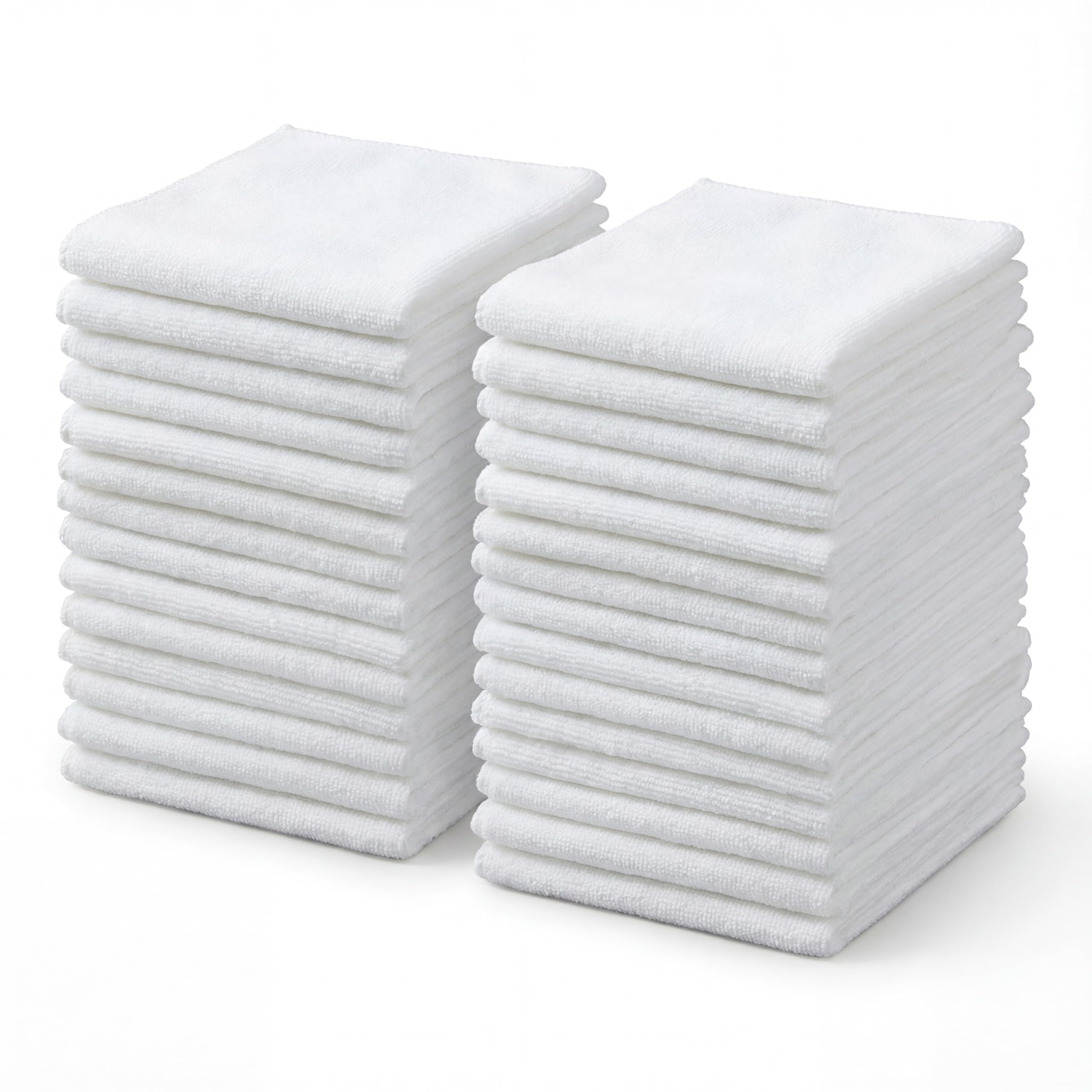 Hestya 30 Toallas de Microfibra de Secado Rápido Paños de Cara Absorbentes Suaves Pañuelos Faciales de Limpieza Reutilizables para Adultos SPA Deporte Belleza(Blanco,25 x 25 cm)