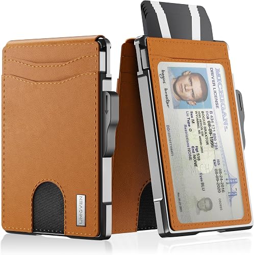 5% off deal for umoven Wallet for Men - with Money Clip Slim Leather Slots Credit Card Holder RFID Blocking Bifold Minimalist Wallet on Amazon