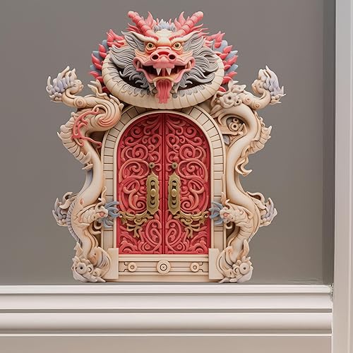 Dragón chino Año Nuevo Casa - Adhesivo de pared de puerta de hadas