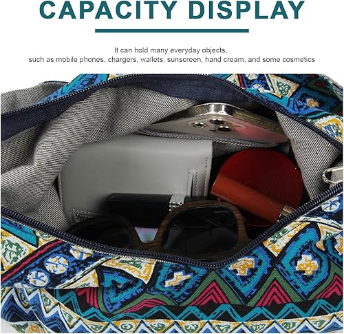 Miniatura 4 de Bolsos cruzados para mujer, de lona, estilo hippie, estilo hobo, bolso de hombro grande, estilo retro, bandolera, hechos a mano