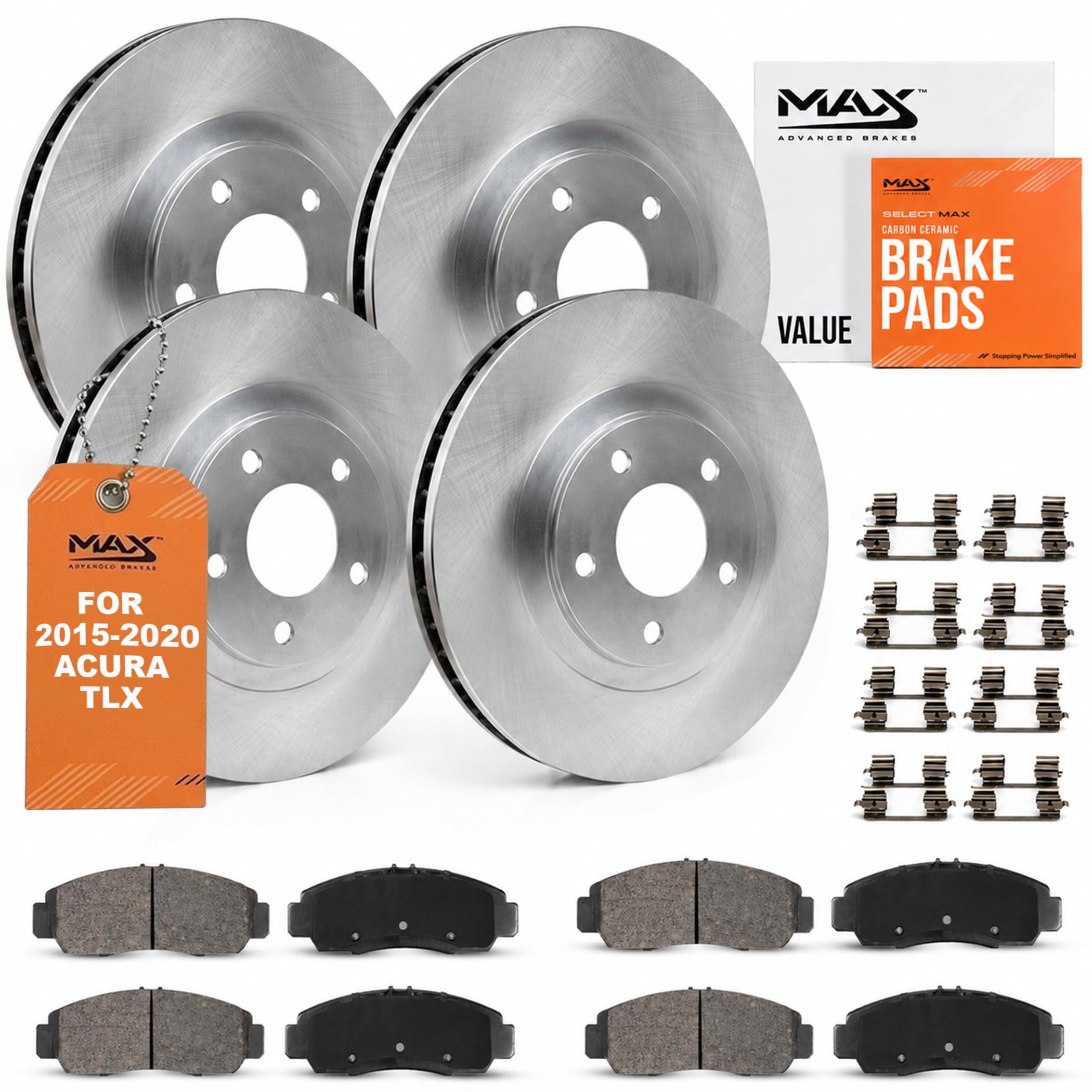 Max Advanced Brakes Front &amp; Rear Brake Kit For Acura TLX