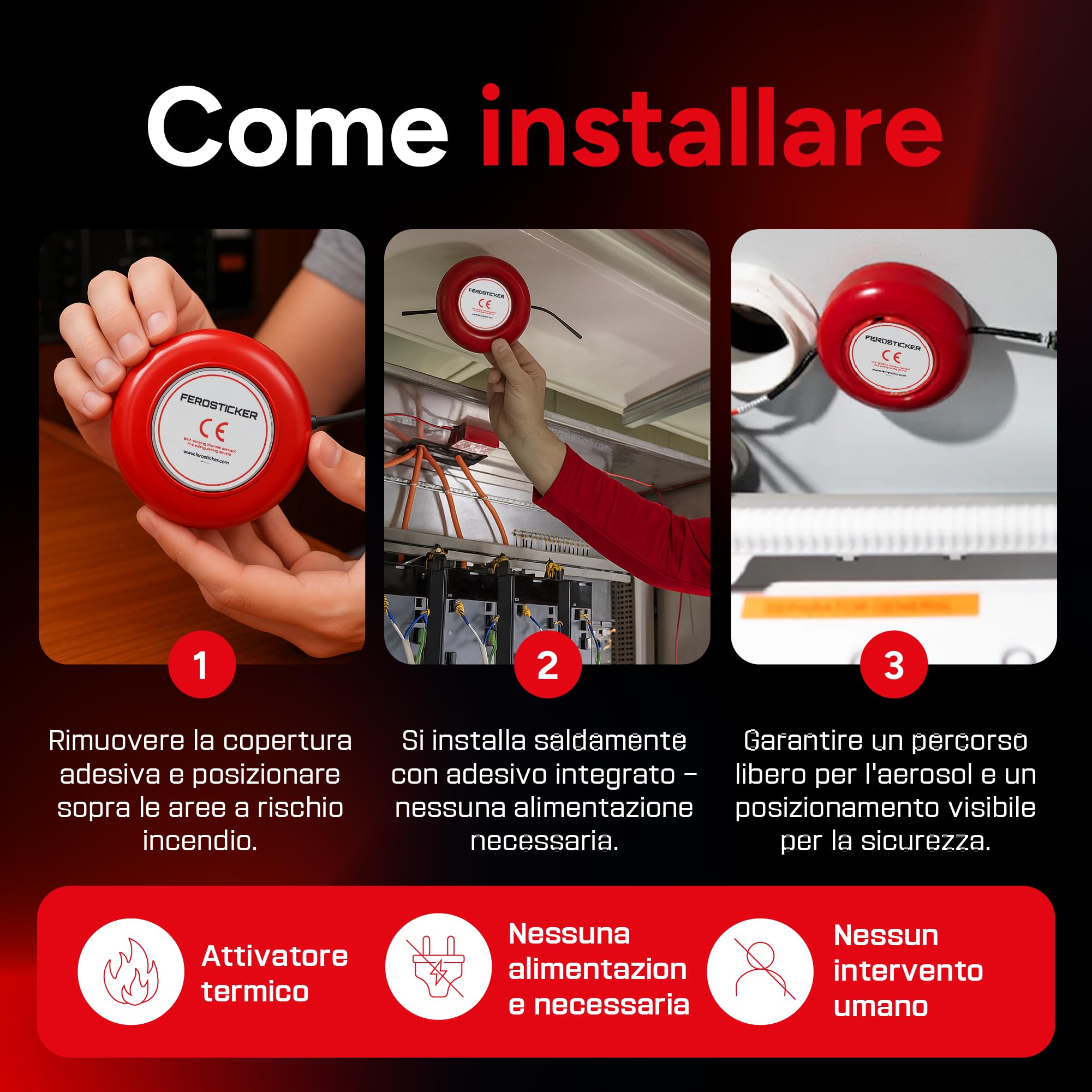 Piccolo Estintore Automatico - Compatto, Non Tossico & Senza Manutenzione per Navi, Grandi Quadri Elettrici, Trattori, Mietitrebbie, Macchinari Industriali (2 Pezzi)