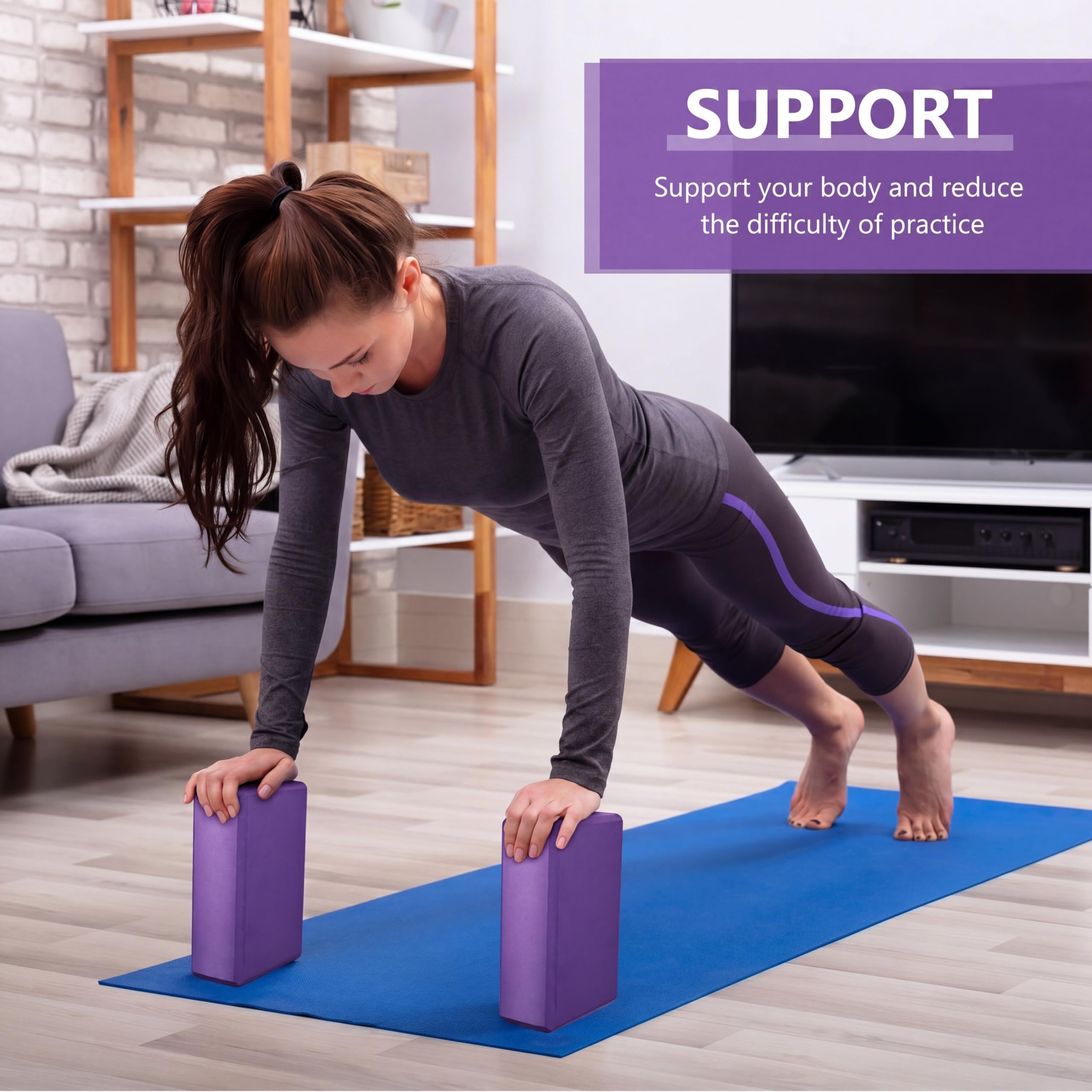 Yoga-Blöcke aus EVA-Schaum, stützend, weich, rutschfest, Gymnastikblöcke, leichte Tanzblöcke zum Dehnen, Yoga-Zubehör für Frauen, Yoga, Pilates, Meditation, 10 Stück