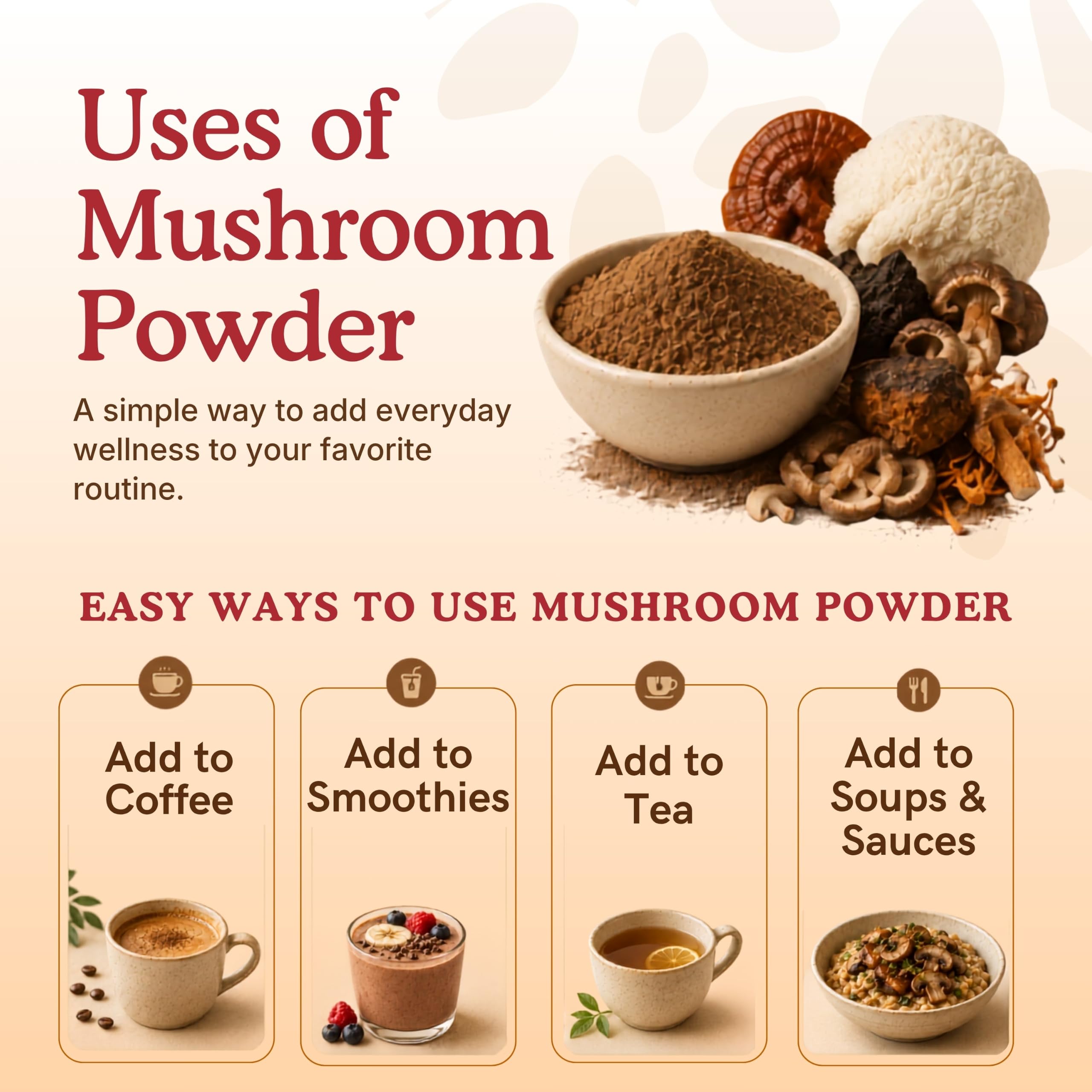 USDA Organic 10 Mushroom Supplement Powder, 14,000mg High Potency - 60gr — Amazon image 5