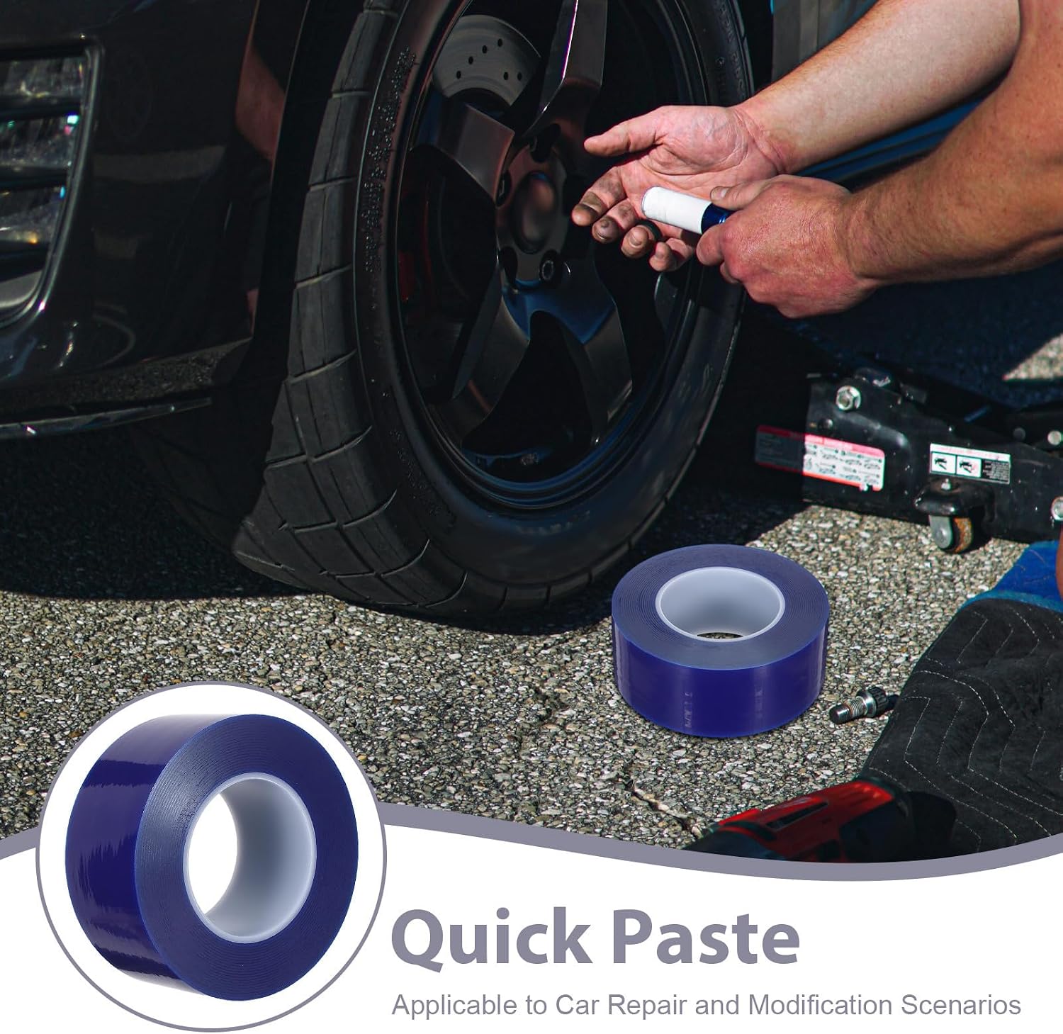Blue Pe Tire Protector Tape for Wheel Rim Easy Application and Enhanced Durability, Removable Protective Film Tape for Tire Mounting Process and Car Detailing, 6cm X 200m Rim Edge