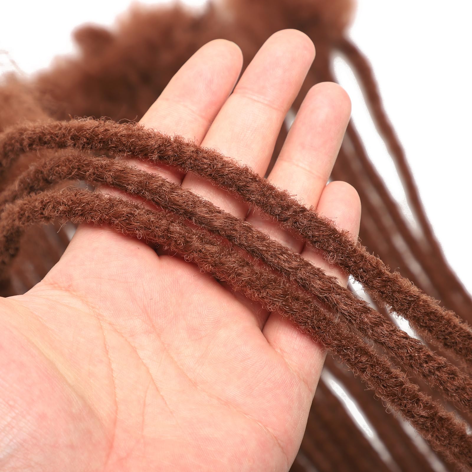 QIDESHENG 12 Inch Dreadlock Extensions Synthetic Hair 30Strands 0.8 Width Handmade Dreads Hair Extensions Reggae Braids Locs Synthetic Hippie Single Ended Dreads for Women/Men/Kids (30# - Image 4
