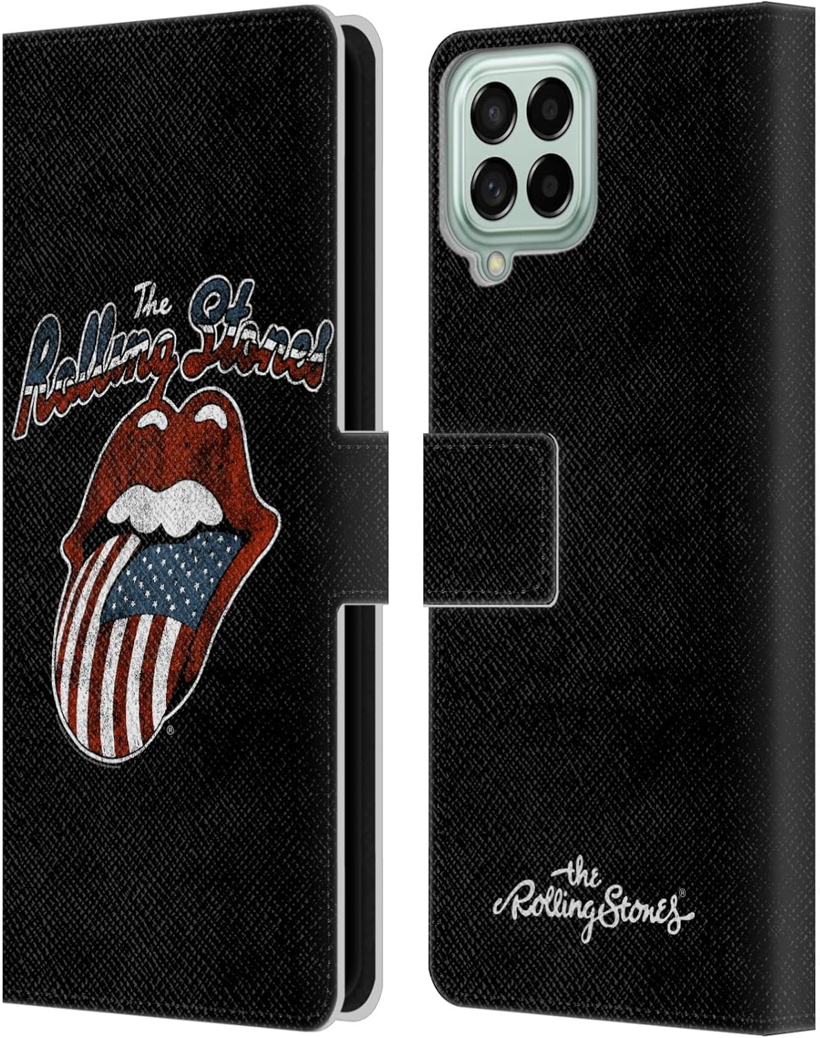 Head Case Designs Officially Licensed The Rolling Stones Us Flag Tongue Key Art Leather Wallet Case Compatible with Samsung Galaxy M33 (2022)