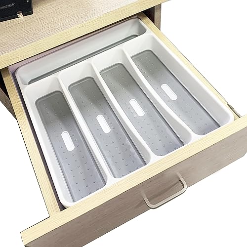 Miniatura 10 de JASHII Juego de cubiertos con bandeja, 20 piezas de acero inoxidable cuadrado cubiertos servicio para 4, acabado mate, utensilios de alimentación